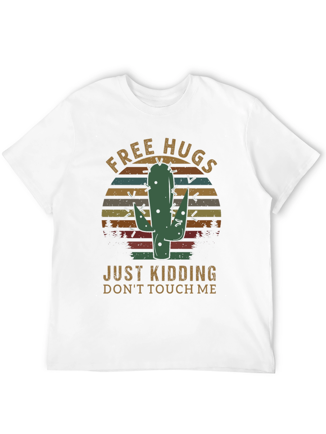 Black Free Hugs Cactus T-Shirt view 12