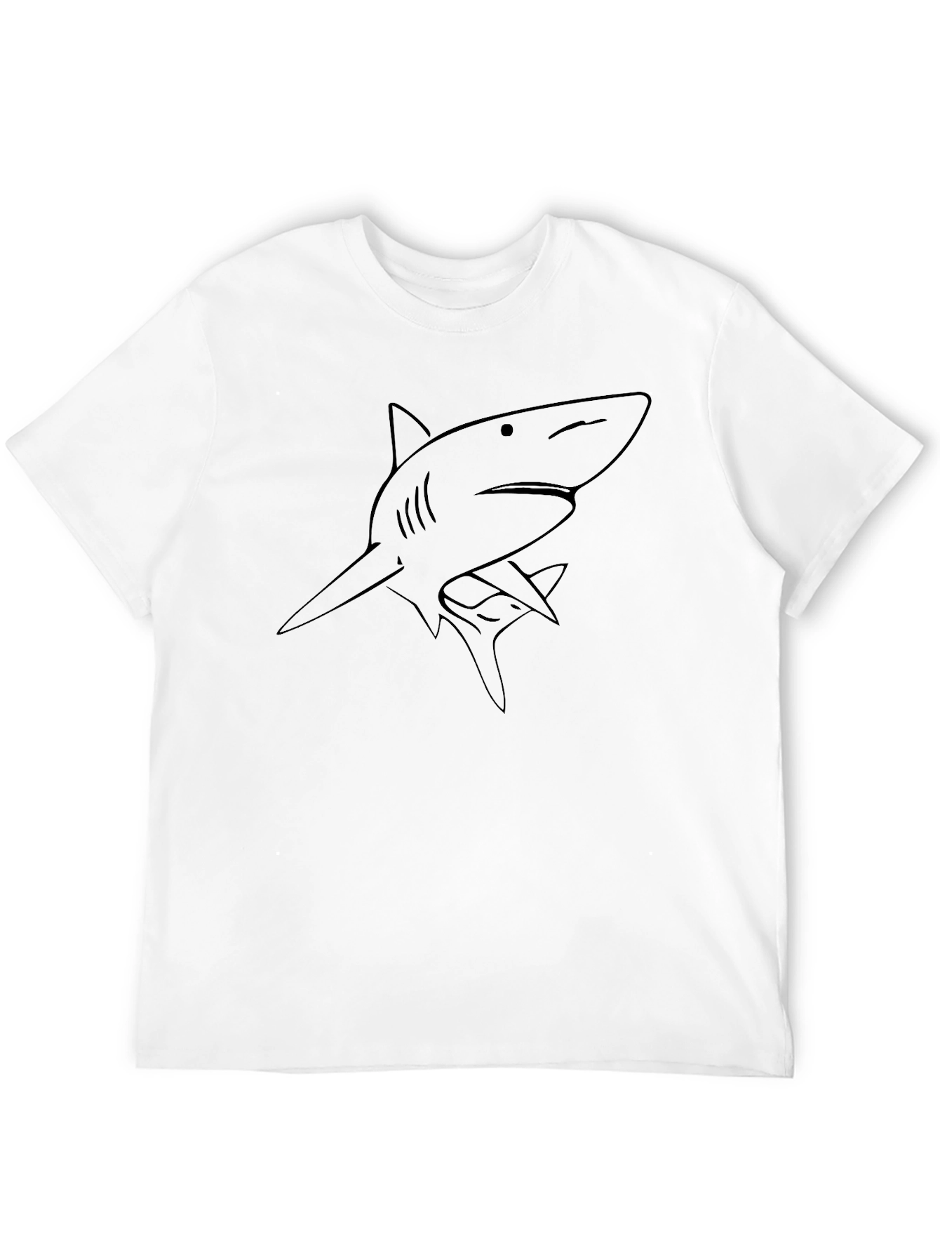 Black Men's Black Shark Graphic T-Shirt view 12