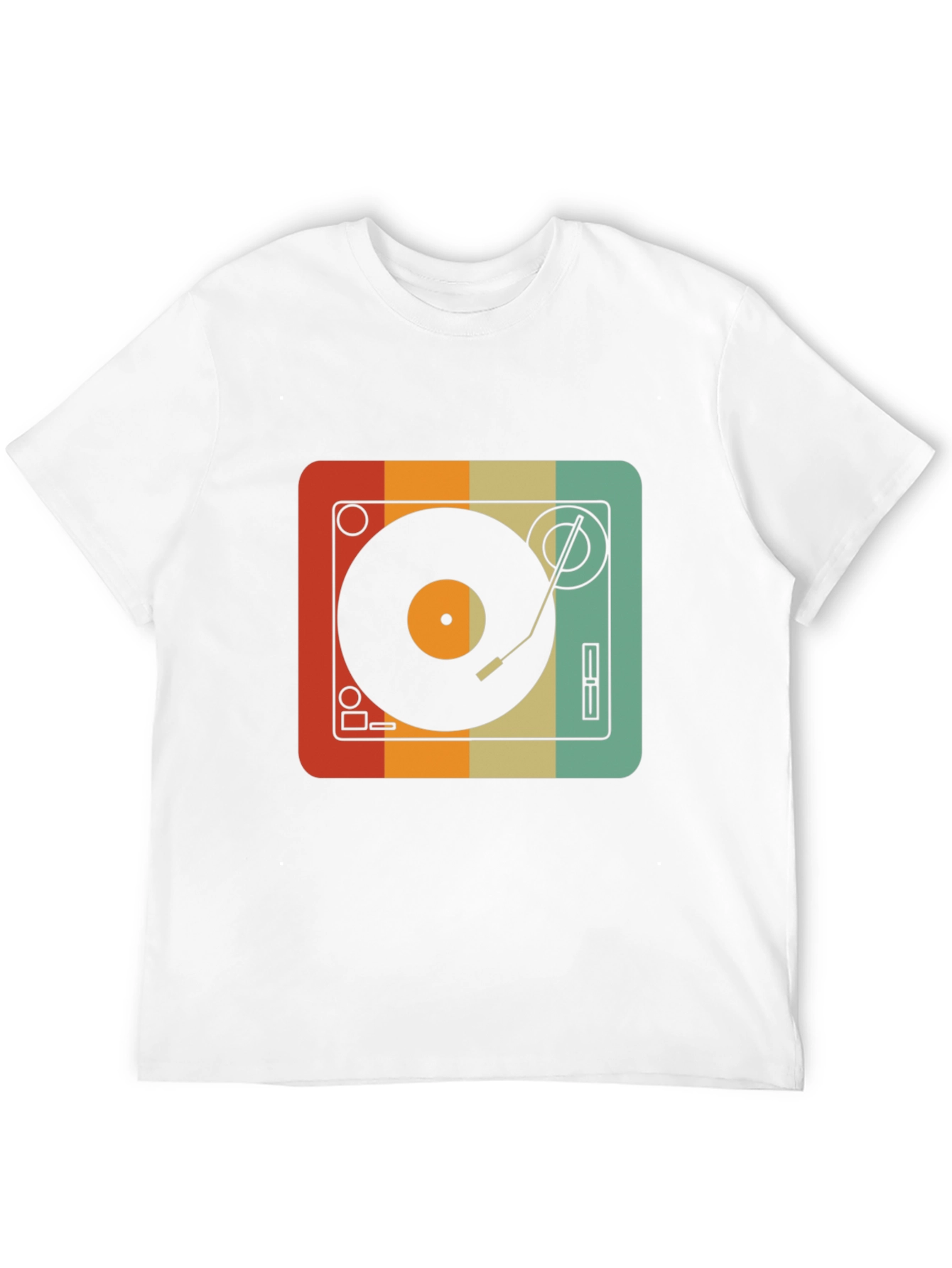 Black Retro Turntable Graphic Tee - Vintage Record Player Shirt view 12