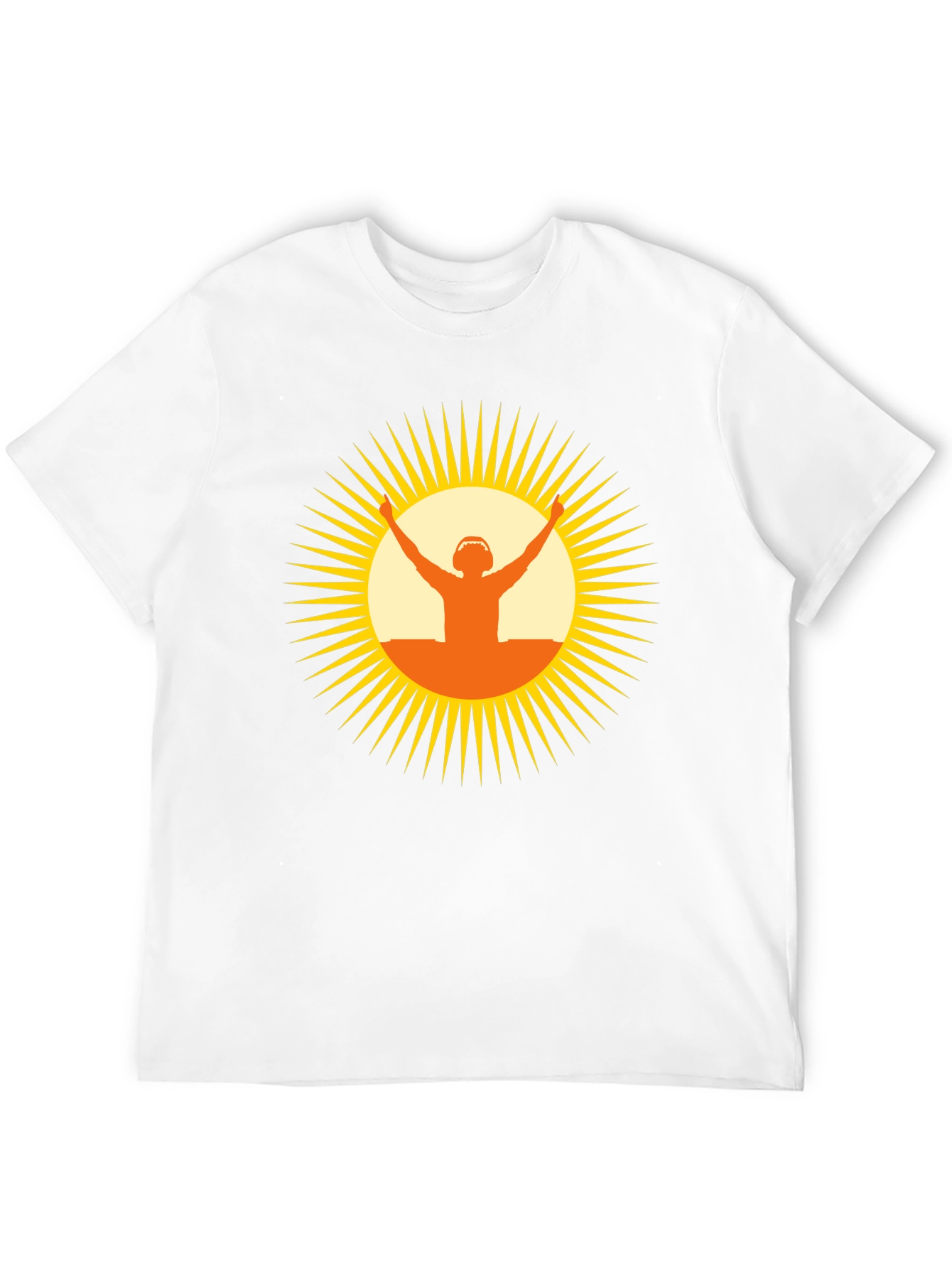 Black DJ Sun Graphic Tee - Black Cotton T-Shirt view 12