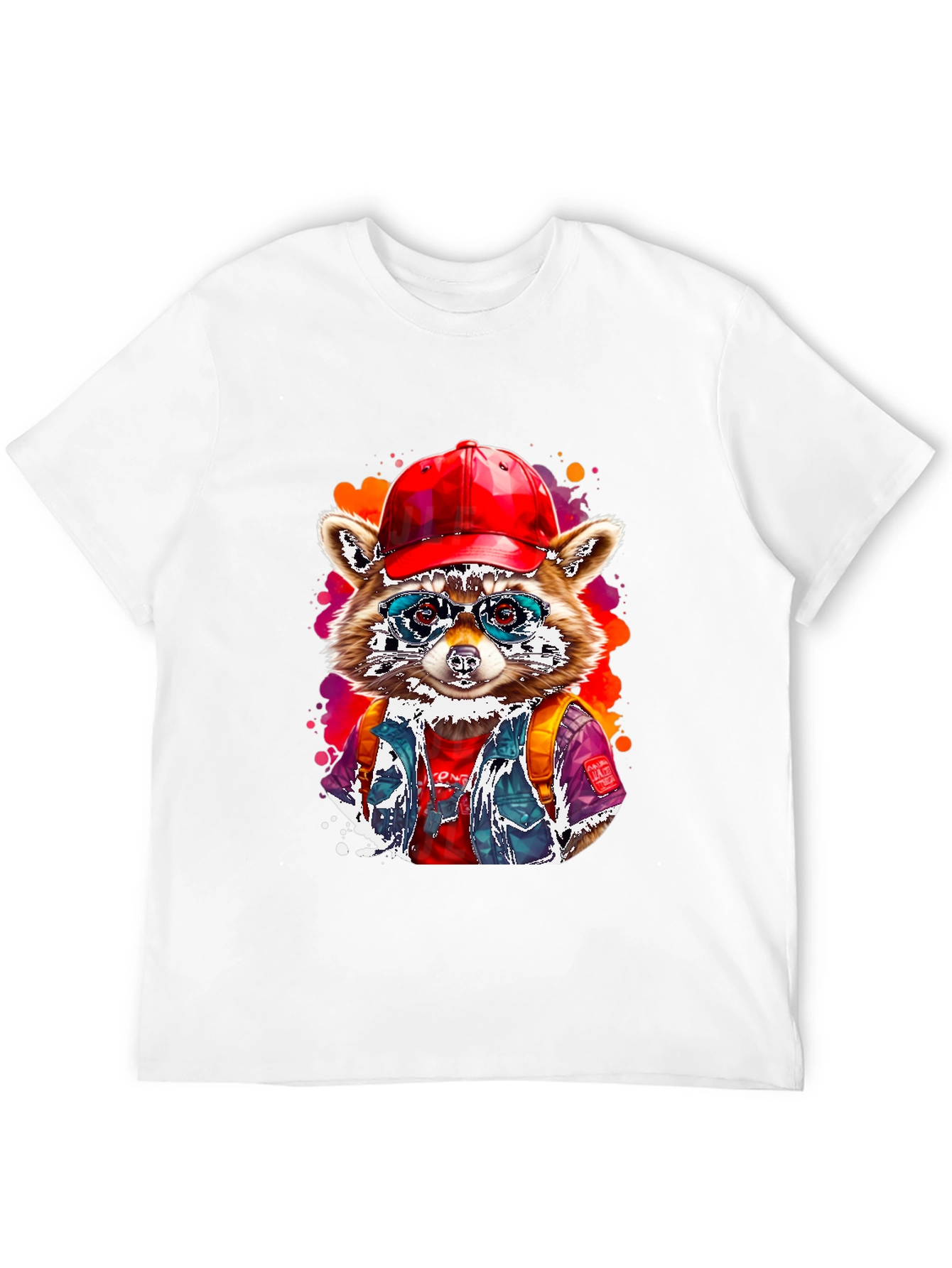 Black Cool Raccoon T-Shirt view 12
