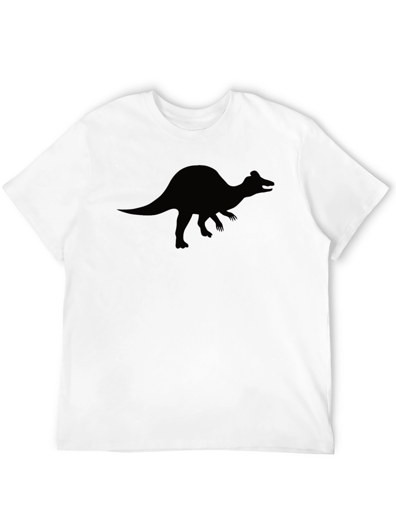 Black Dino Silhouette Graphic Tee - Black Cotton T-Shirt view 12