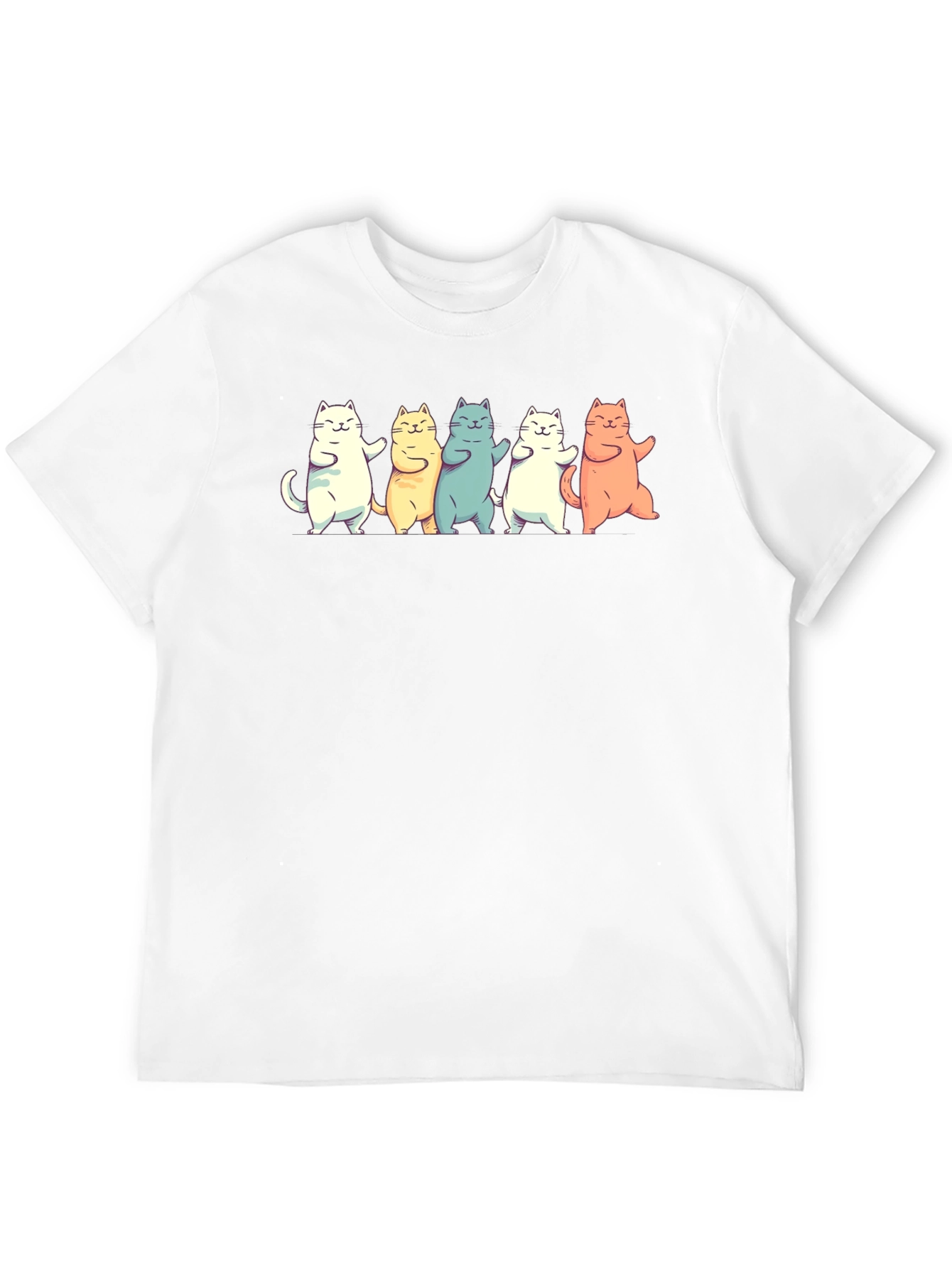 Black Dancing Cats Graphic T-Shirt - Black view 12