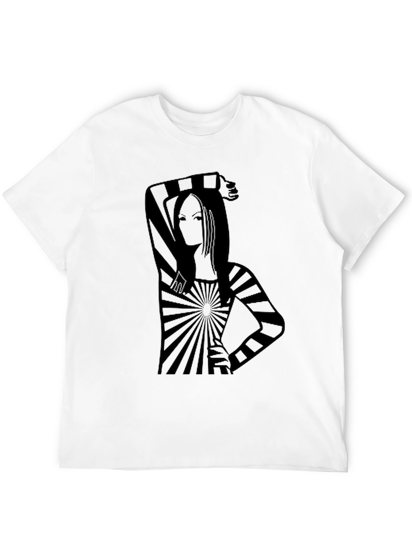 Black Stripped Design T-Shirt view 12