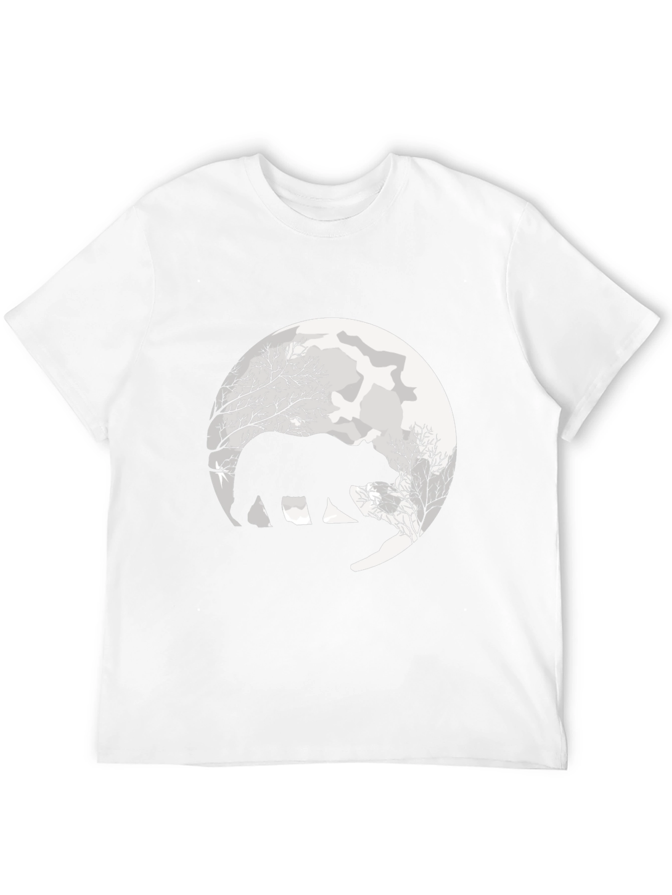 Black Bear Silhouette Moon Graphic Tee - Black view 12