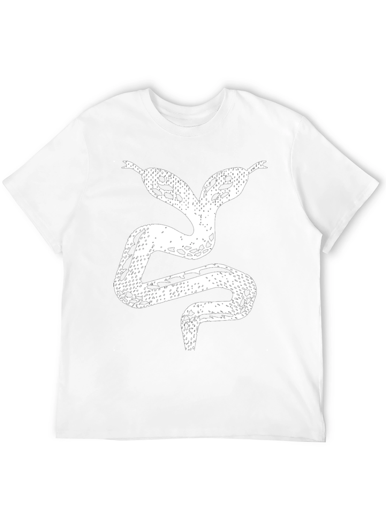 Black Two-Headed Snake Graphic Tee - Black Cotton T-Shirt view 12