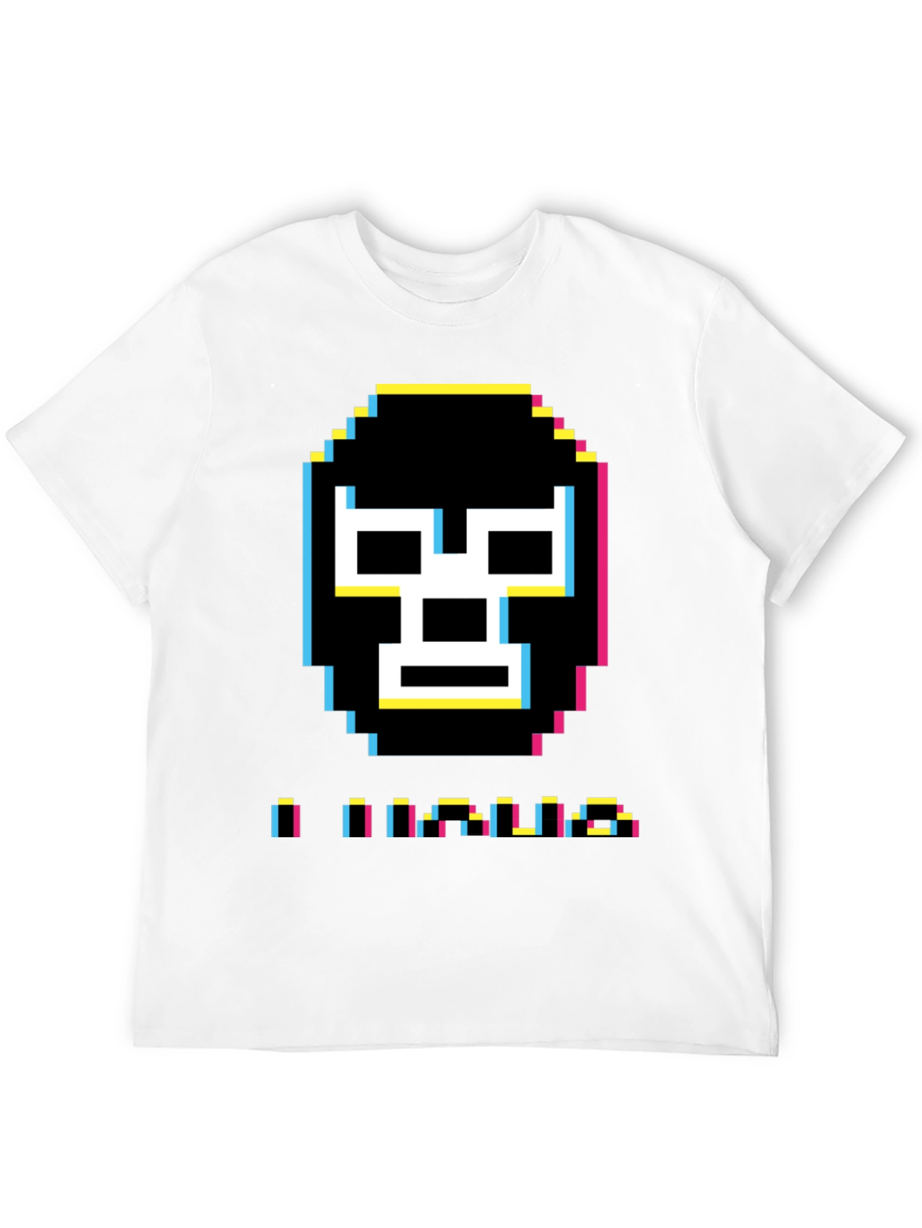 Black Pixel Luchador Mask T-Shirt view 12