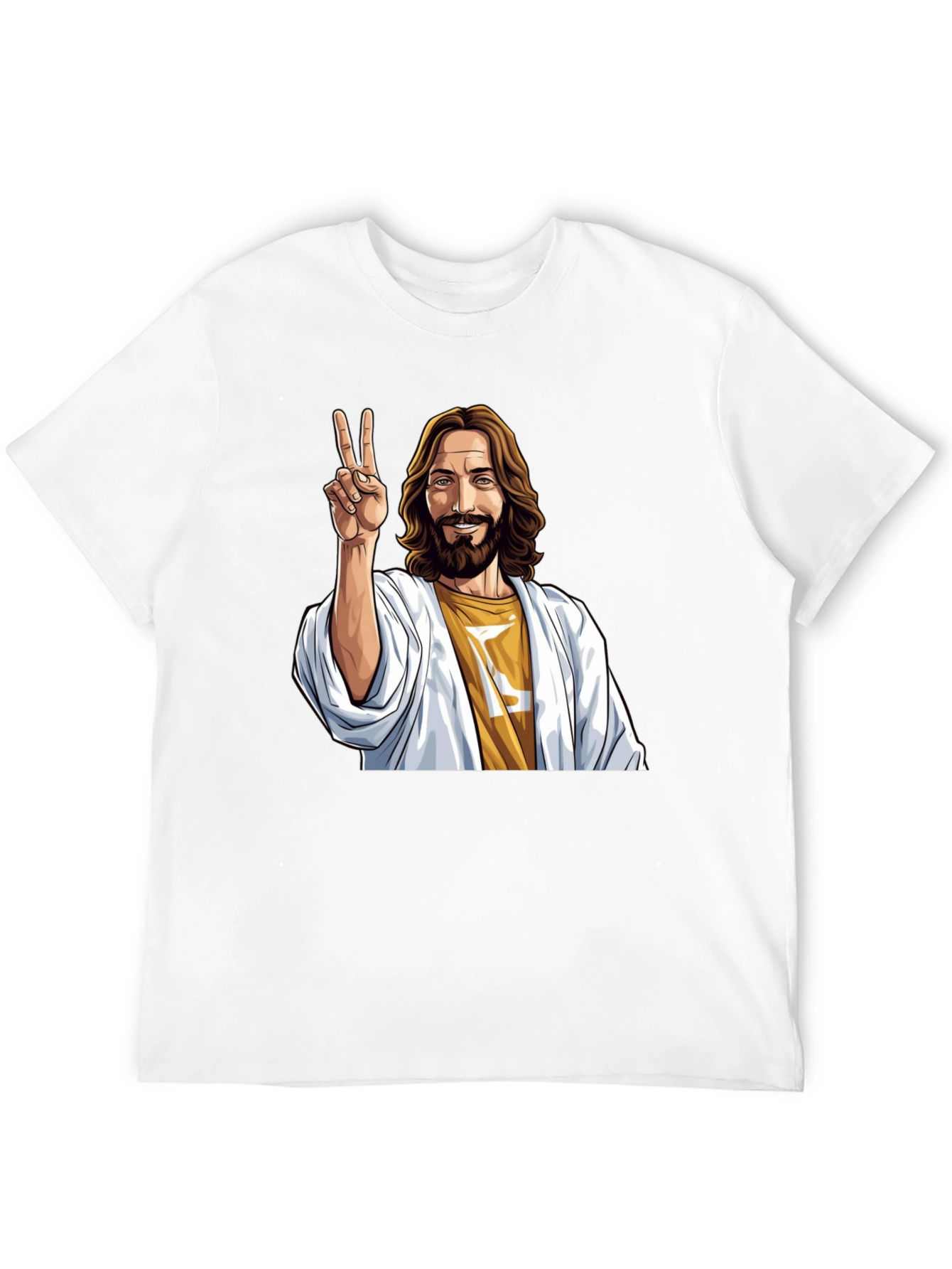 Black Peace Jesus Graphic Tee - Black Cotton Blend view 12