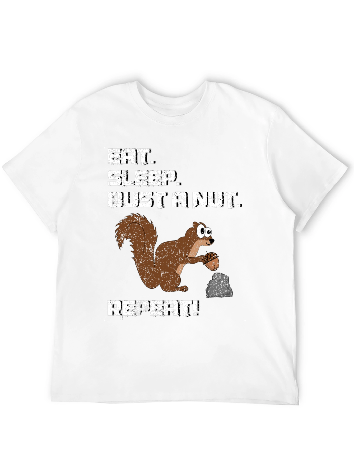 Black Eat Sleep Bust a Nut Squirrel T-Shirt Funny Humor Tee view 12