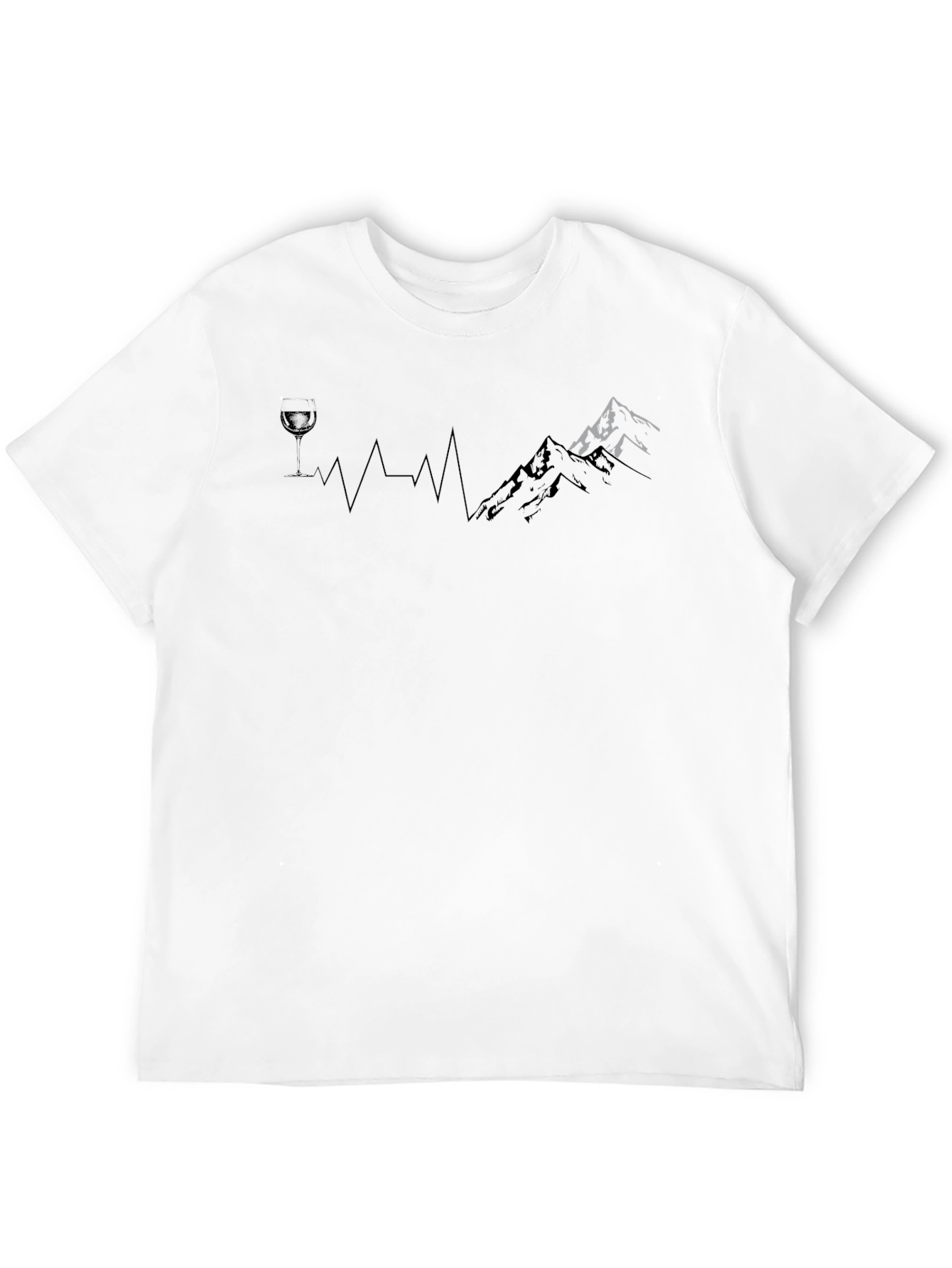 Black Wine & Mountain Heartbeat Tee - Black view 12