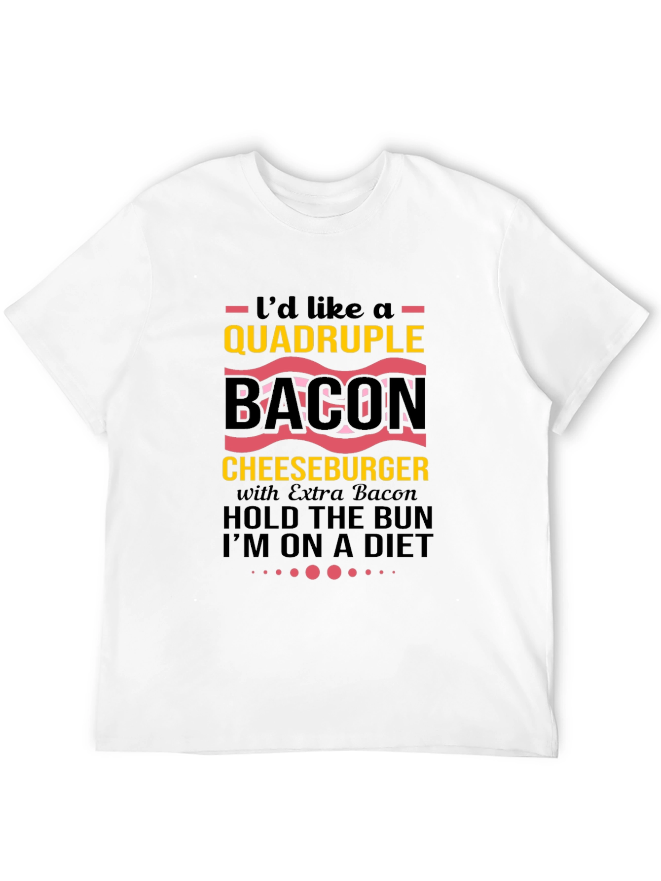 Black Quadruple Bacon Cheeseburger T-Shirt view 12