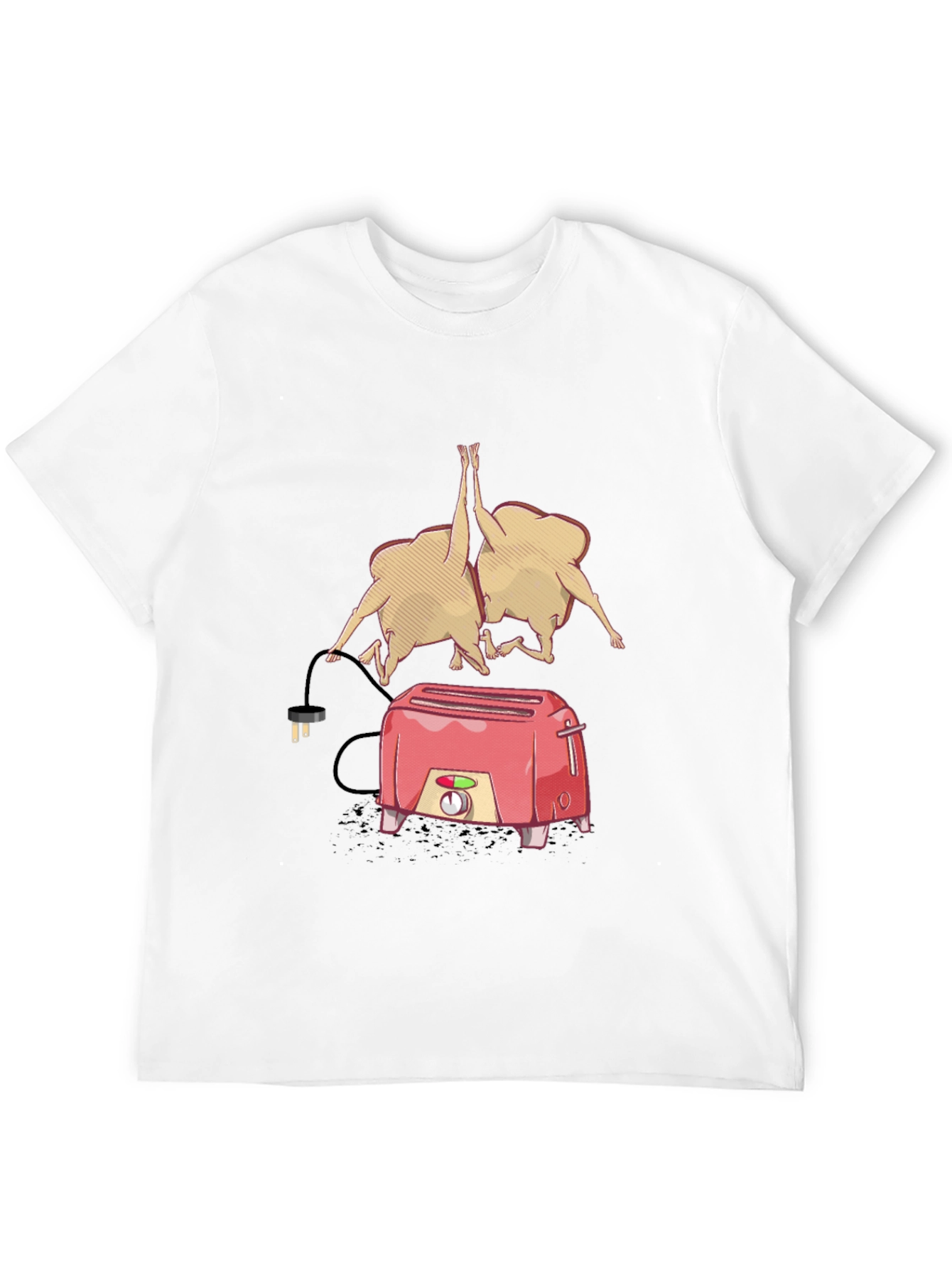Black Funny Toaster & Toast T-Shirt - Black Cotton Tee view 12