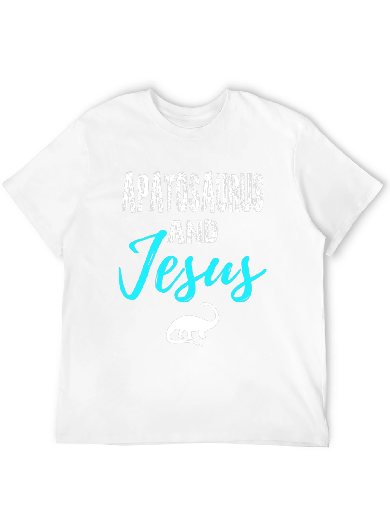 Black Apatosaurus and Jesus Black Graphic T-Shirt view 12