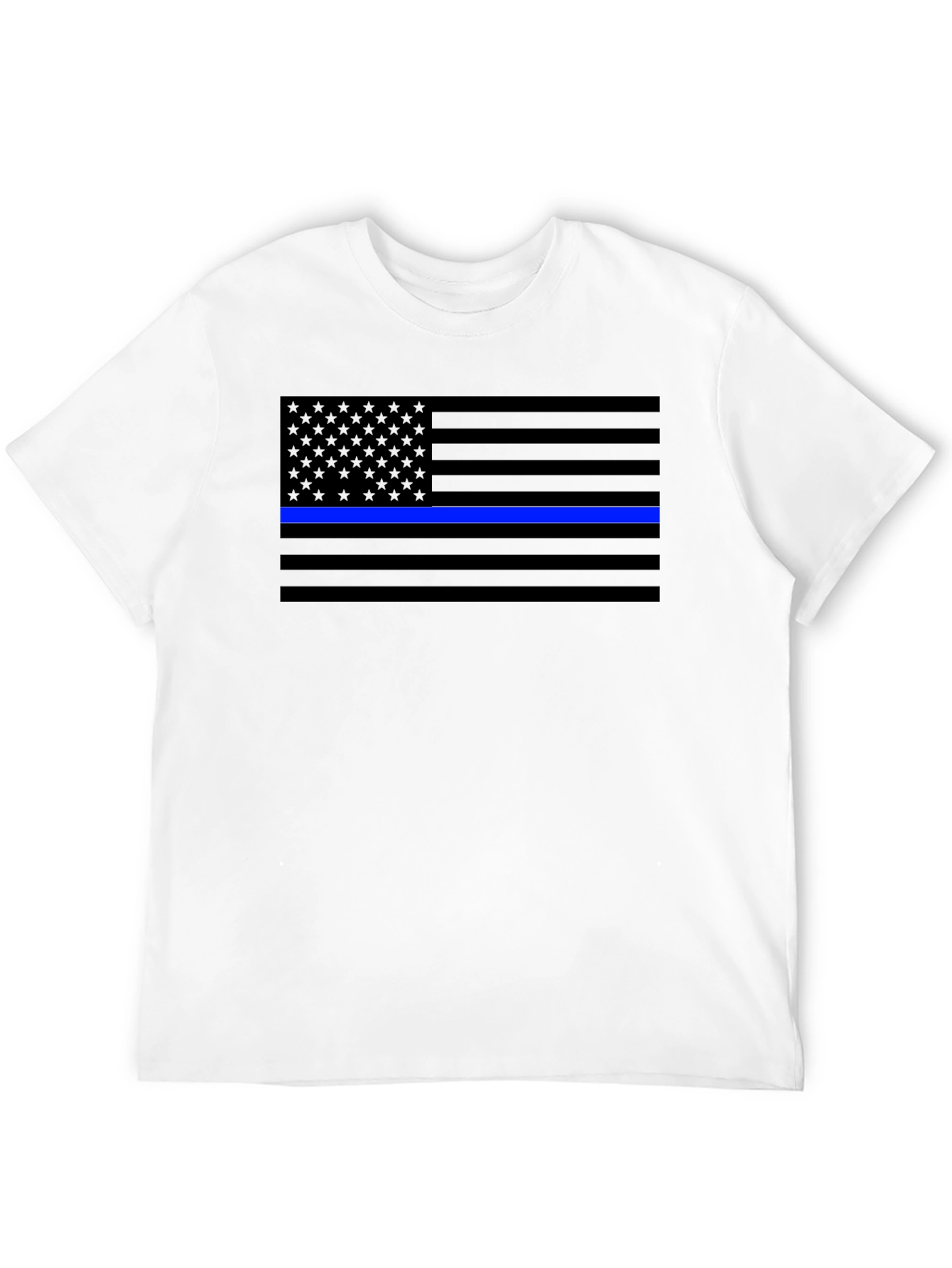 Black Blue Line Flag T-Shirt - Support Law Enforcement view 12