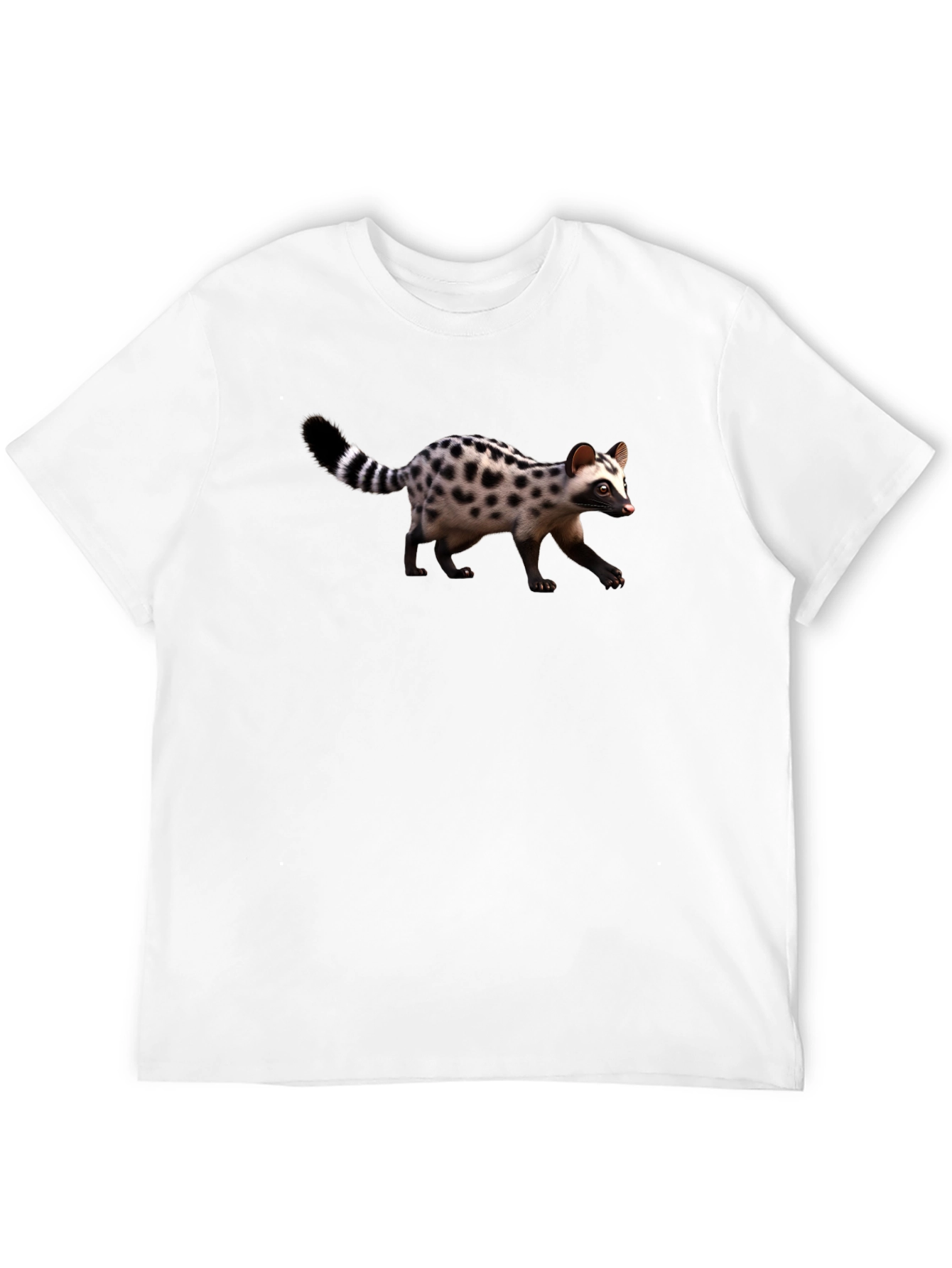 Black Black T-Shirt with Civet Print view 12