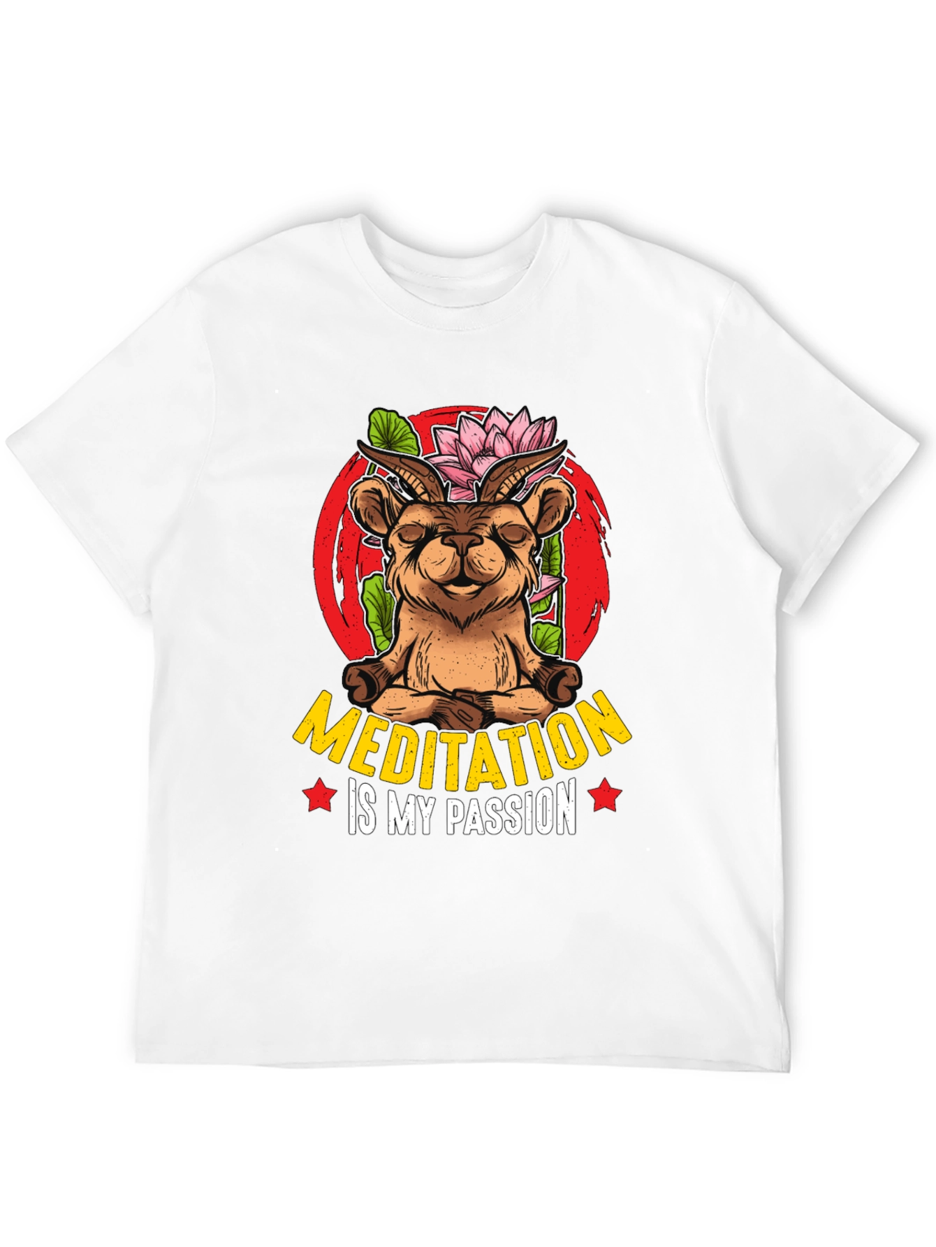 Black Meditation Goat T-Shirt - Unisex Design view 12