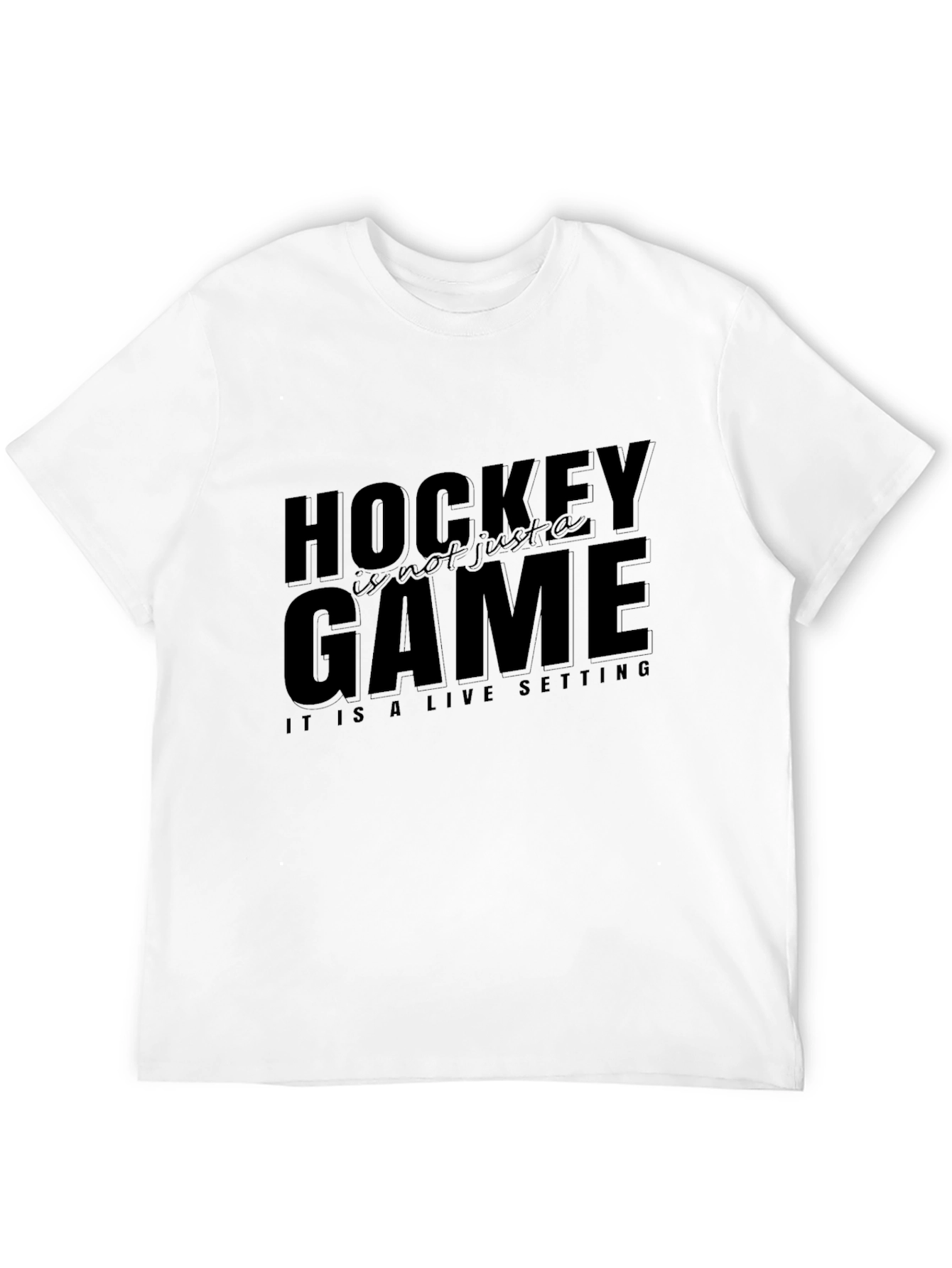 Black Hockey Fan T-Shirt - "Hockey Is Not Just a Game" Tee view 12