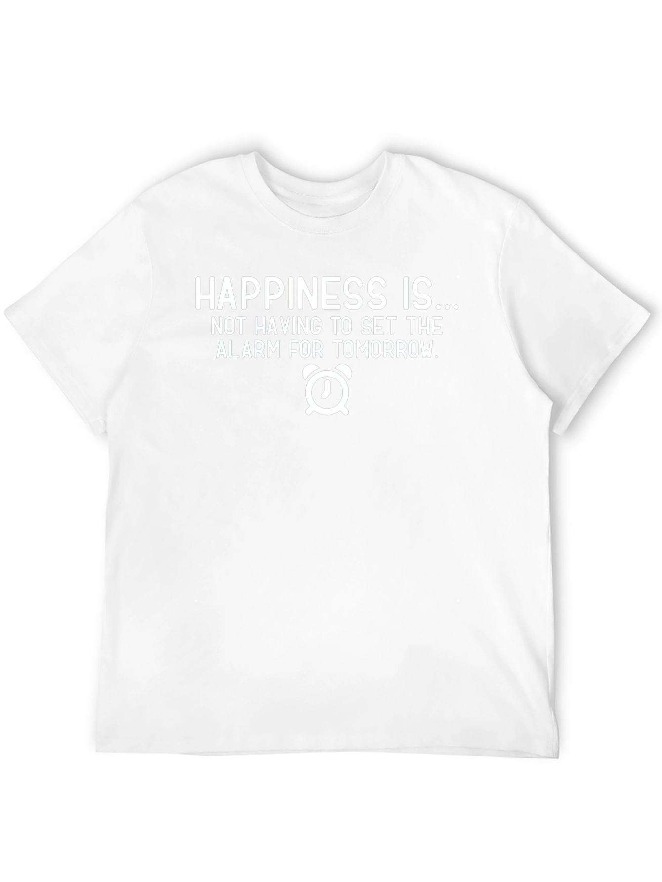 Black Happiness Alarm Clock Graphic T-Shirt view 12
