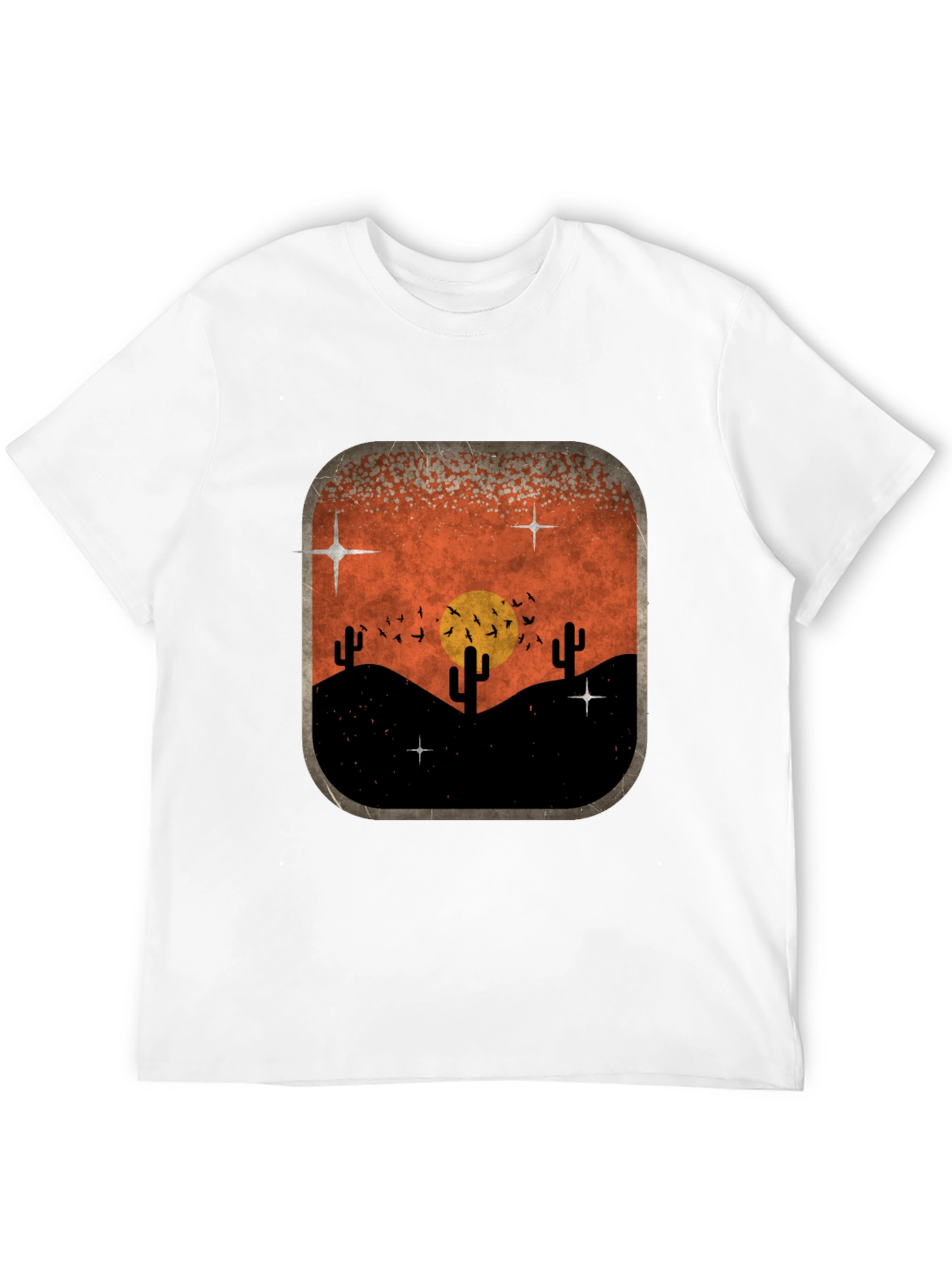 Black Retro Desert Sunset Graphic Tee - Classic Black view 12