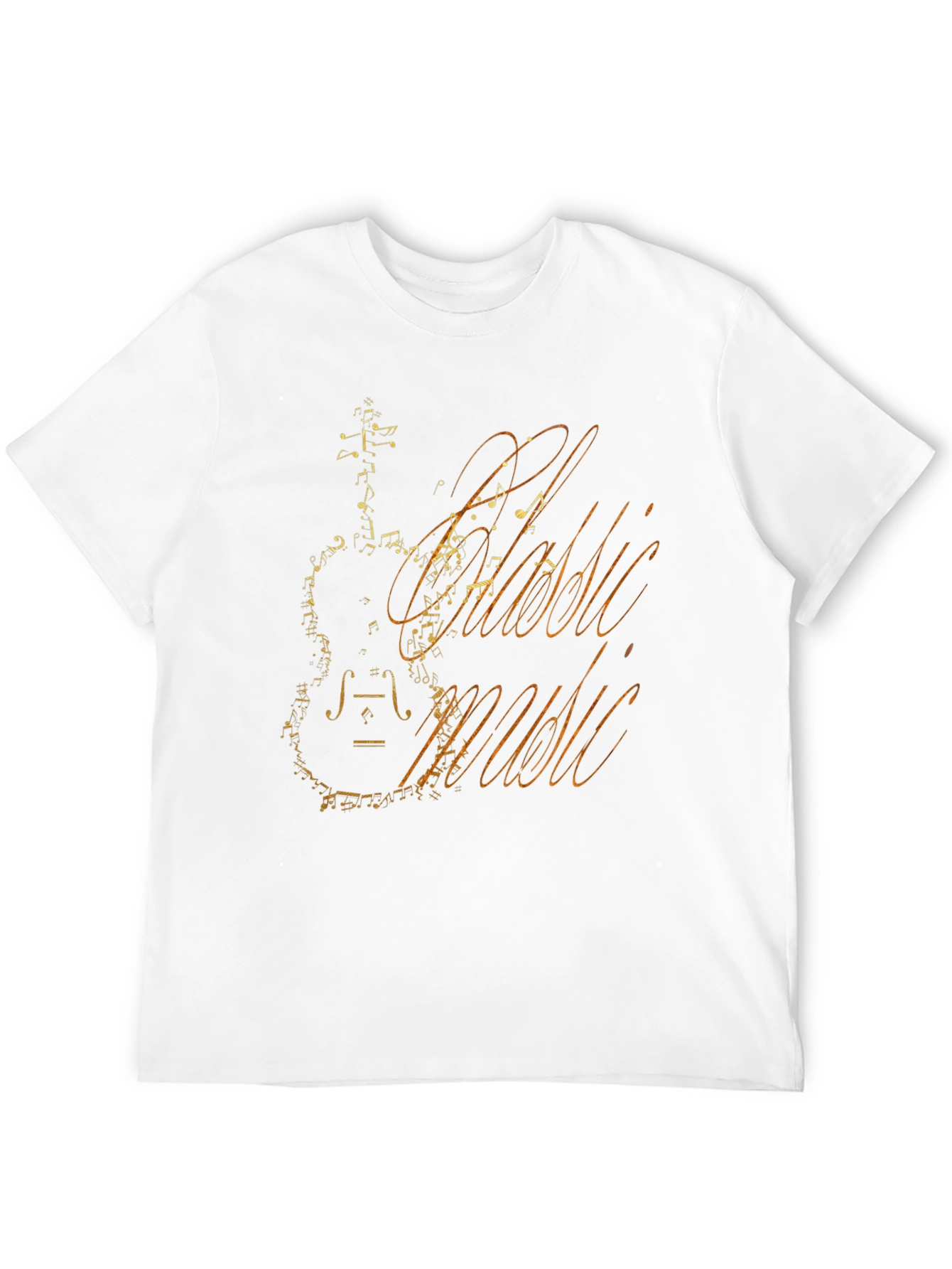 Black Classic Music Guitar T-Shirt view 12