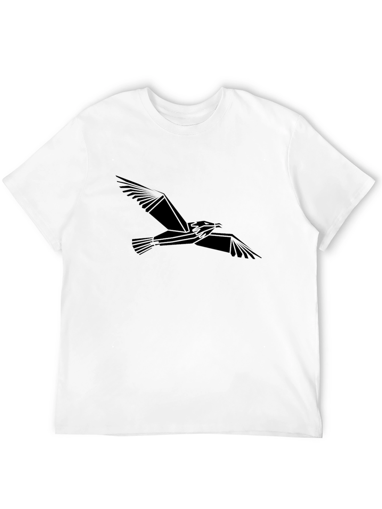 Black Geometric Bird Graphic Tee - Black view 12
