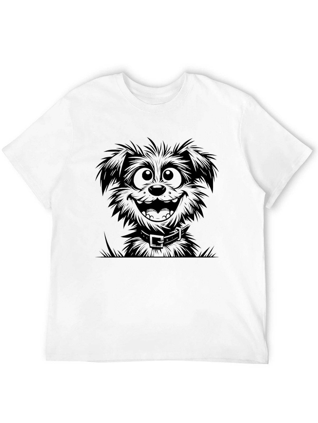 Black Cartoon Dog Black T-Shirt view 12