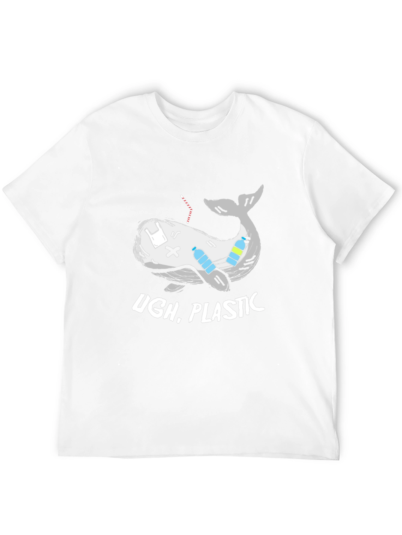 Black Ugh, Plastic! Whale Graphic Tee - Eco-Friendly Awareness T-Shirt view 12