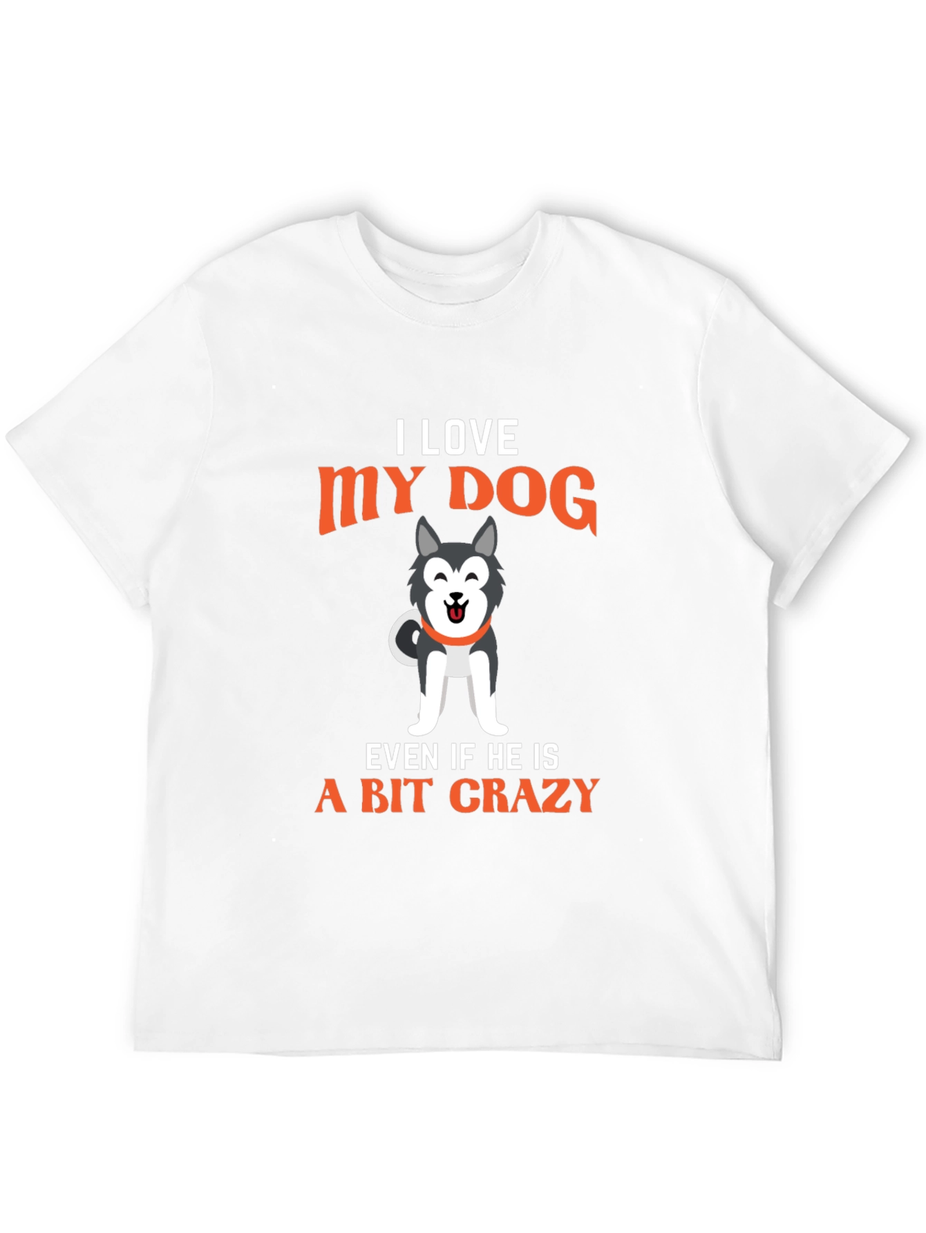 Black I Love My Dog Men's Graphic T-Shirt - Crazy Dog Lover Tee view 12