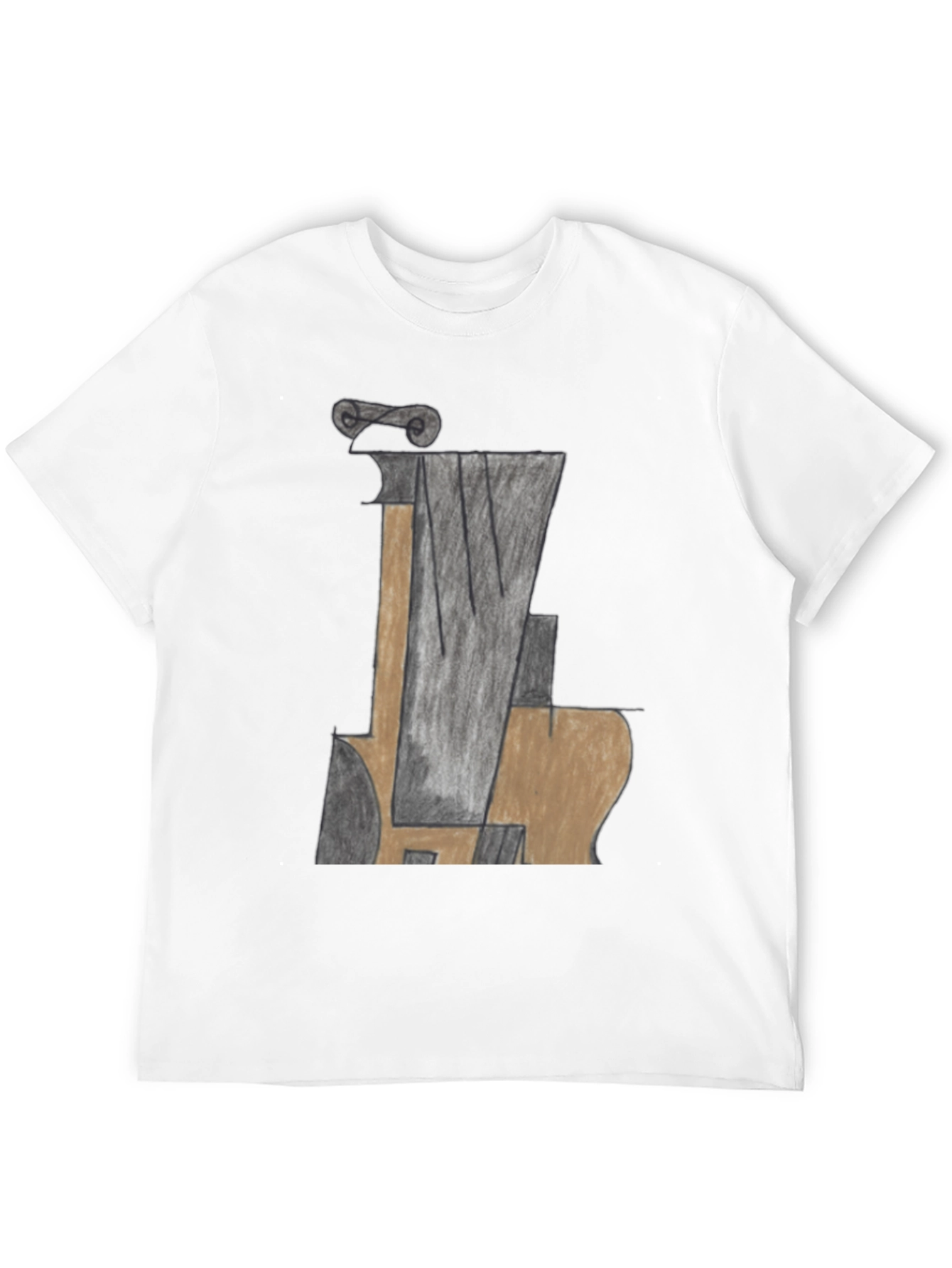 Black Abstract Guitar Graphic T-Shirt view 12