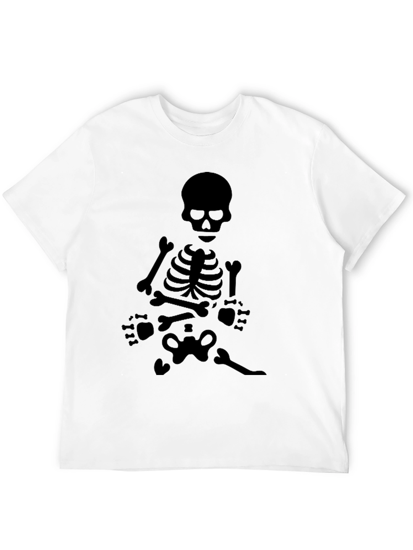 Black Skeleton Graphic Tee - Black Crew Neck view 12