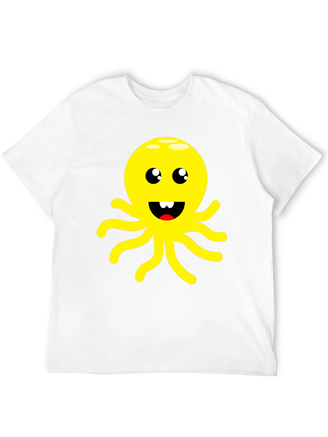 Black Cute Cartoon Octopus Graphic Black T-Shirt view 12