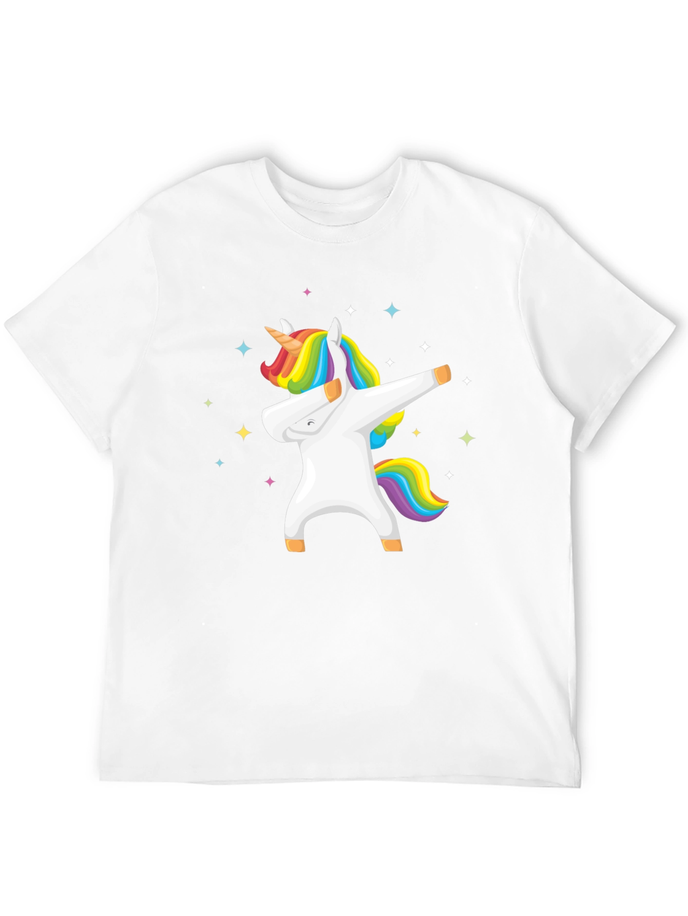 Black Dabbing Unicorn Graphic Tee - Black Cotton T-Shirt view 12