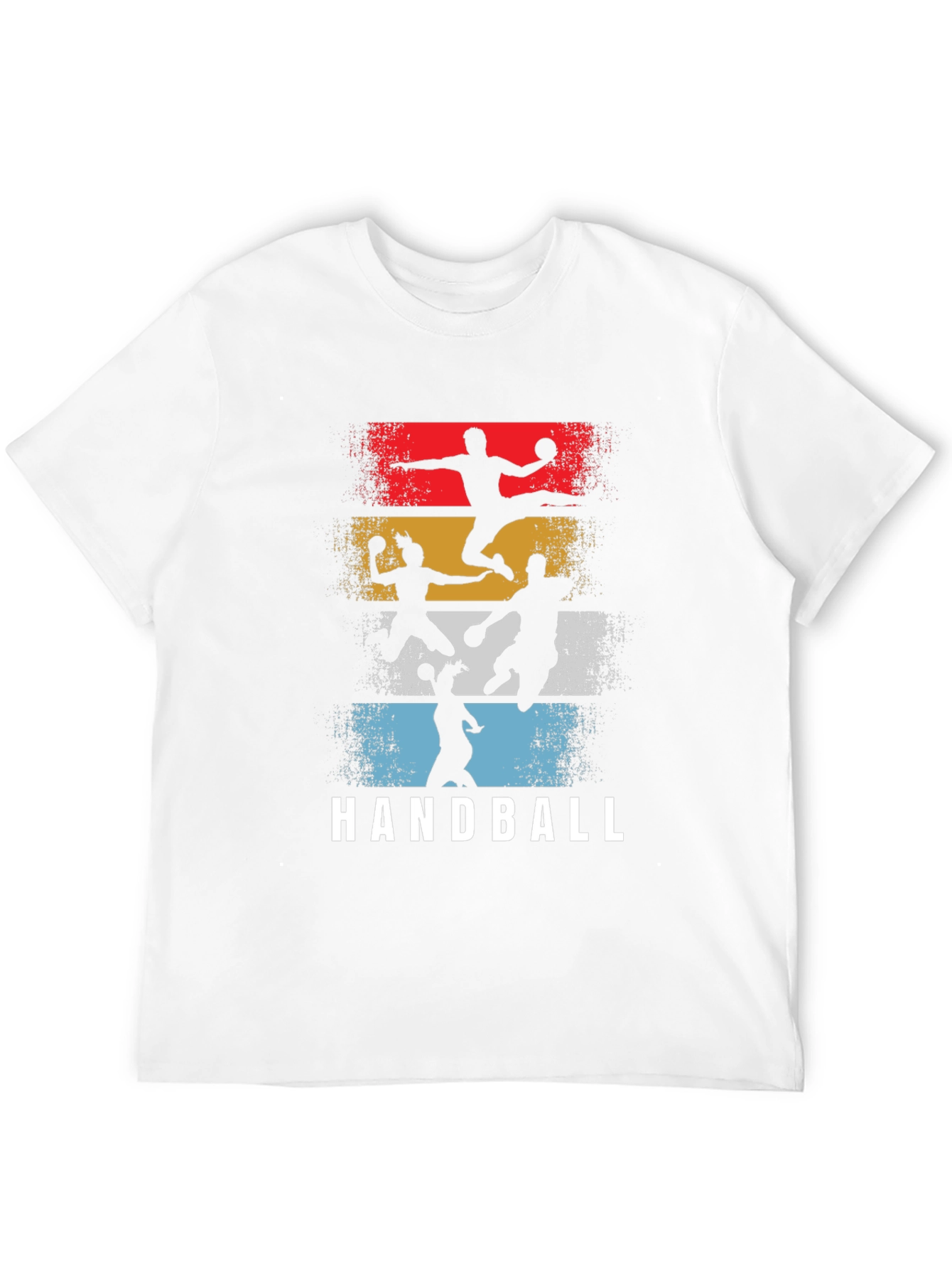 Black Handball Retro Graphic T-Shirt - Player Silhouette Design view 12