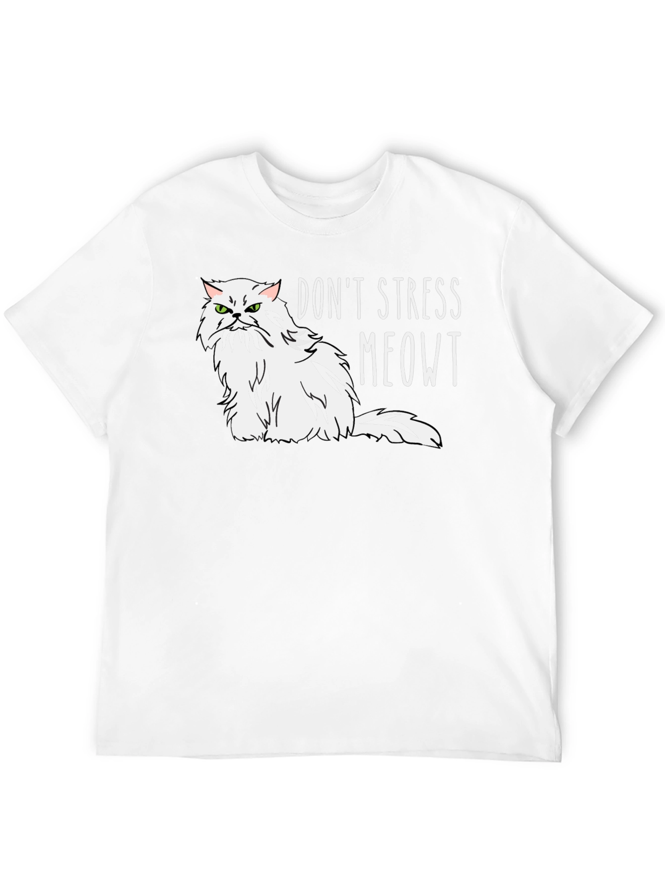 Black Don't Stress Meowt Cat Graphic T-Shirt view 12