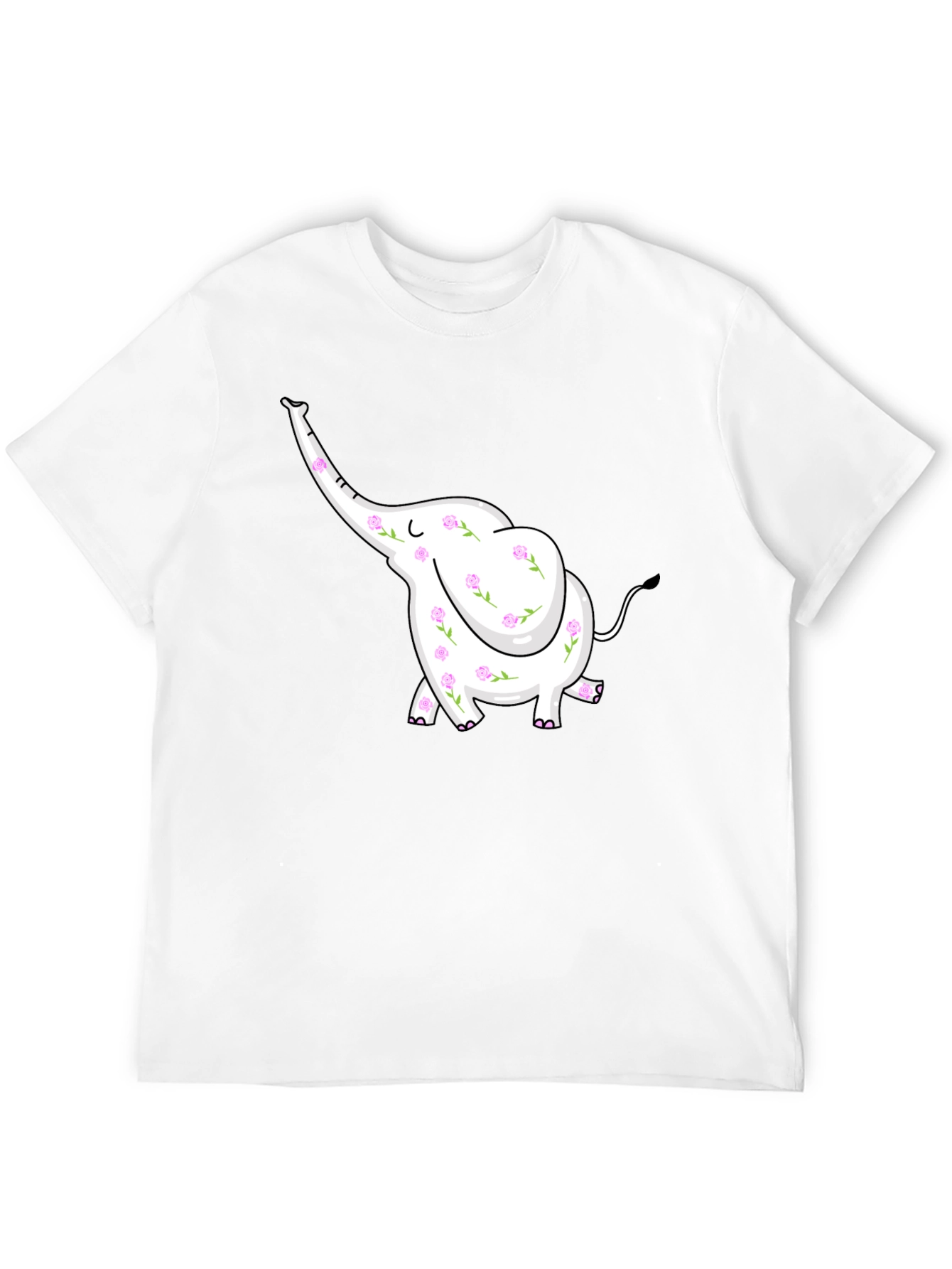 Black Floral Elephant Graphic Tee view 12