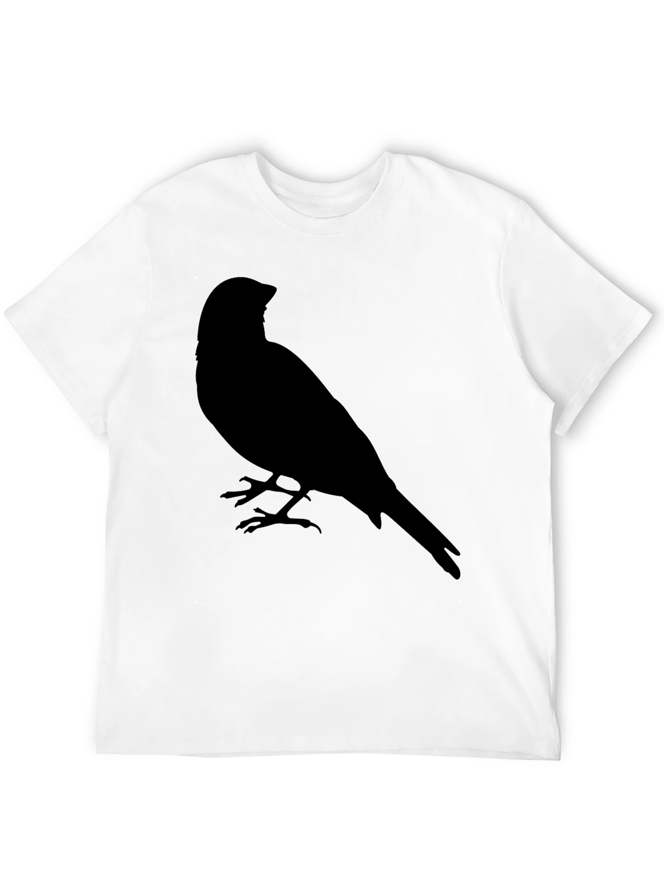 Black Men's Black T-Shirt with Bird Silhouette Graphic view 12