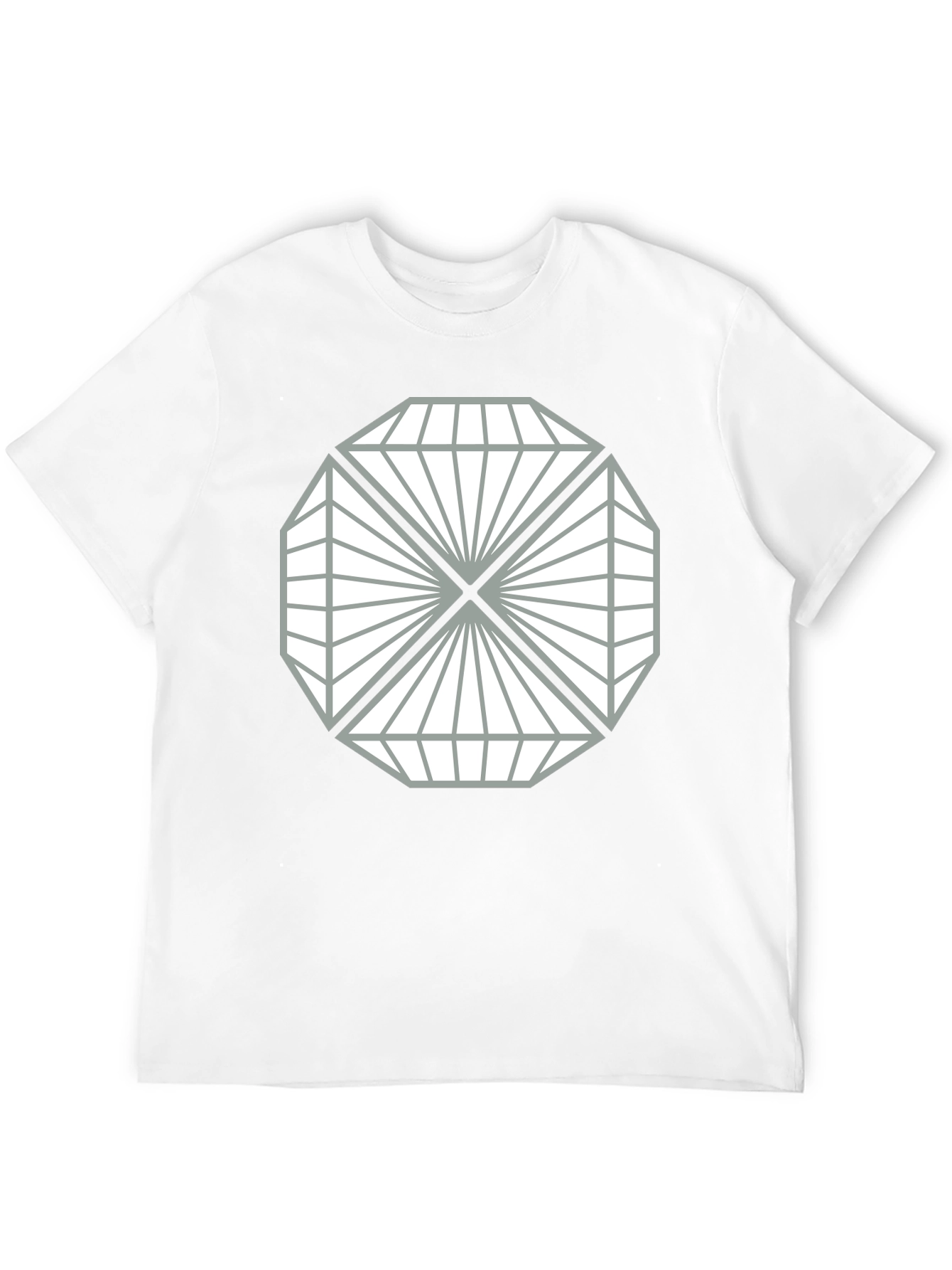 Black Geometric Diamond Design Black T-Shirt view 12