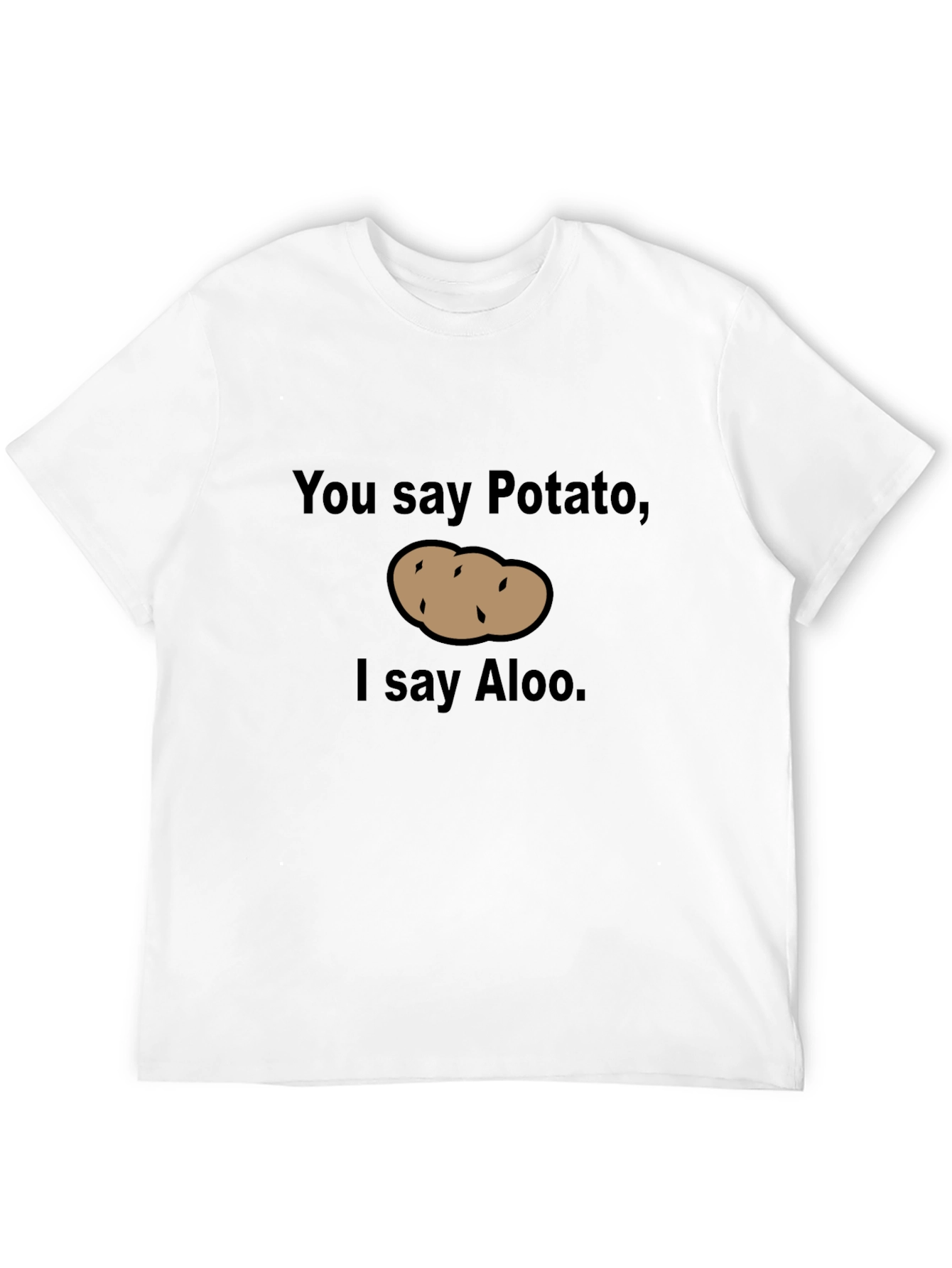 Black Funny Potato vs Aloo Graphic Men's T-Shirt view 12