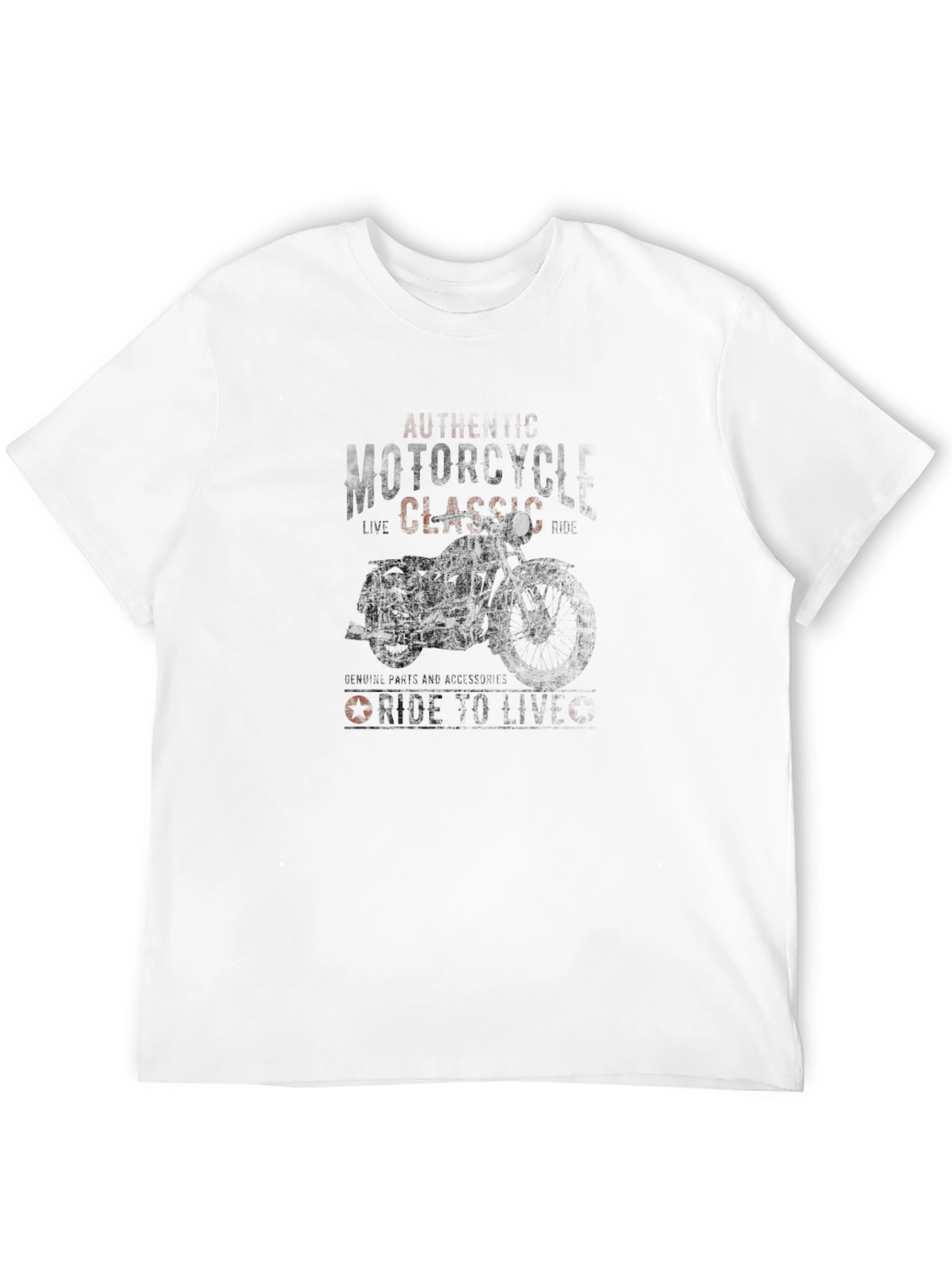 Black Classic Motorcycle Graphic Tee - Ride to Live view 12