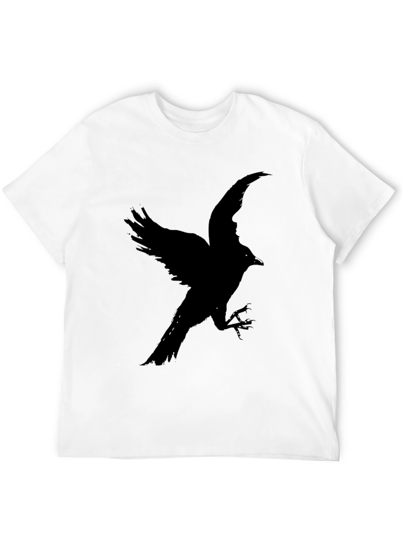 Black Raven Profile T-Shirt - Dark Bird Graphic Tee view 12