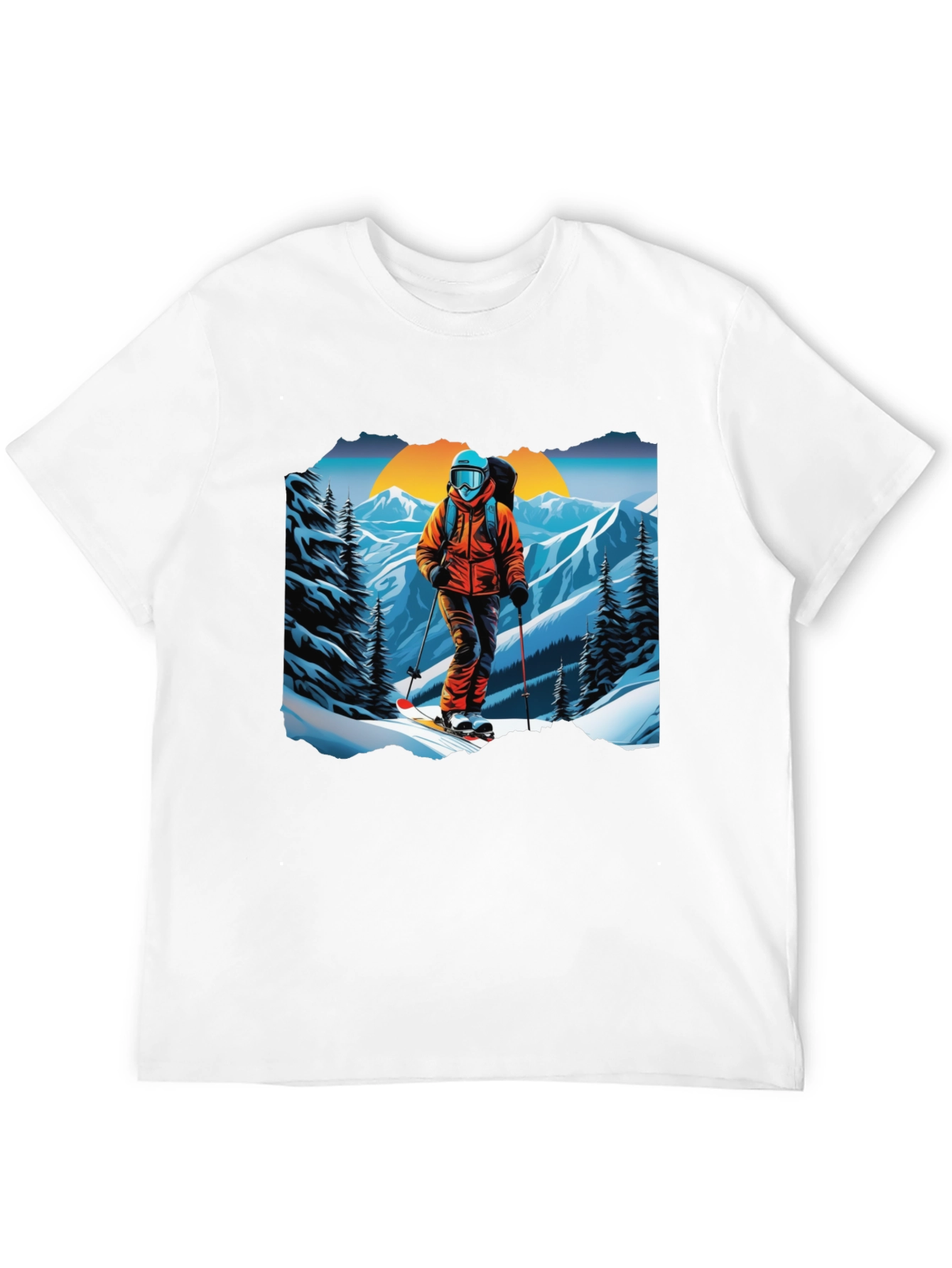 Black Ski Graphic Tee - Mountain Adventure Shirt view 12
