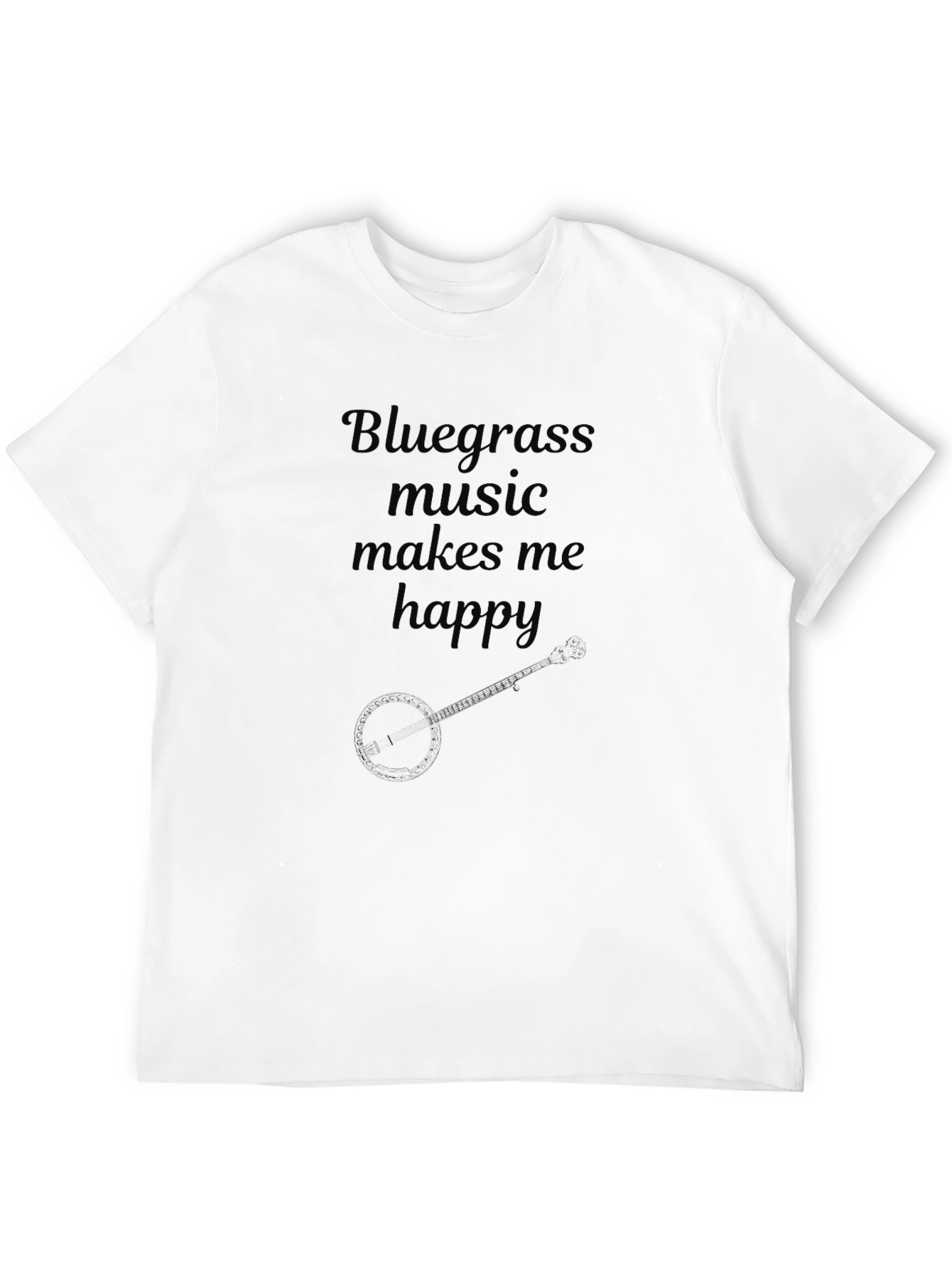 Black Bluegrass Music Makes Me Happy Black T-Shirt view 12
