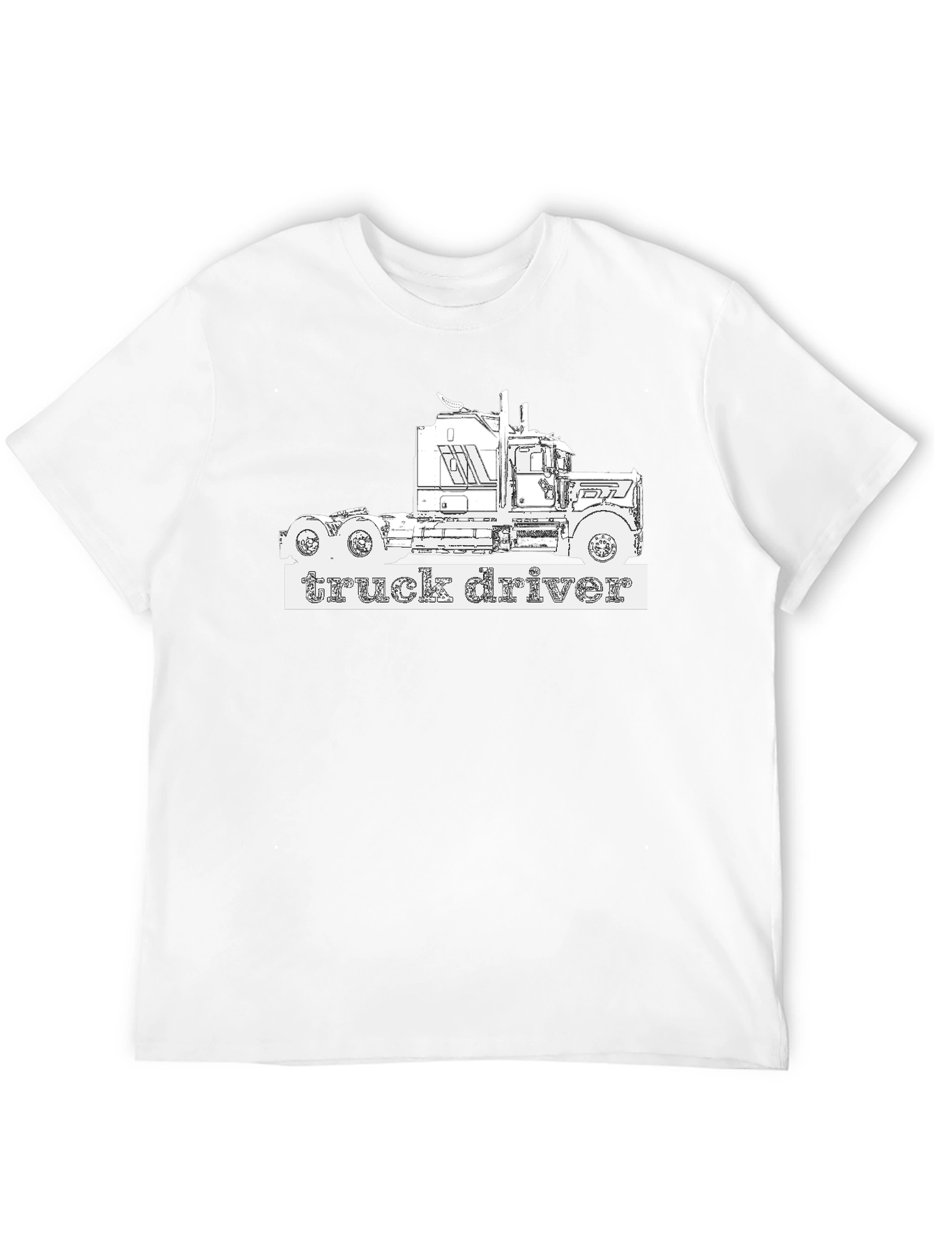 Black Truck Driver T-Shirt - Black Graphic Tee view 12