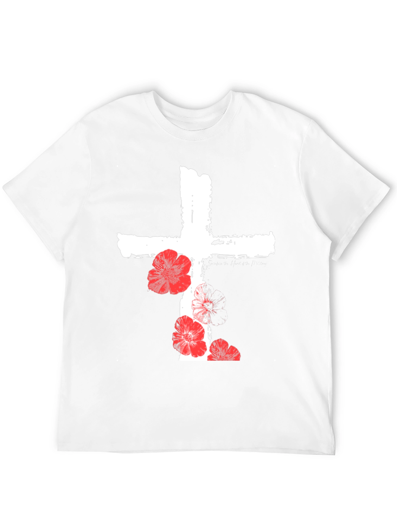 Black Floral Cross Graphic T-Shirt - Black view 12