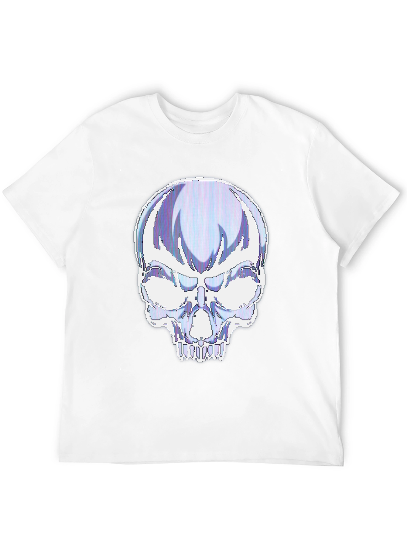 Black Pixelated Skull Graphic T-Shirt view 12