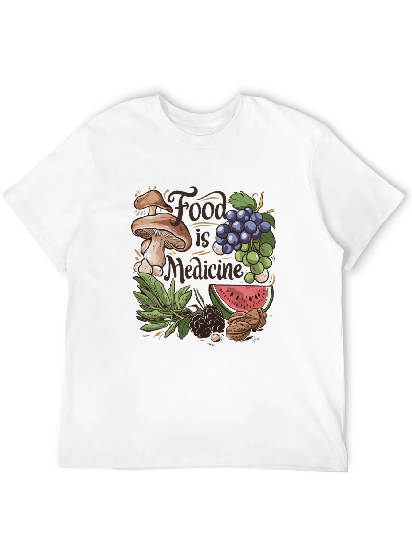 Black Food is Medicine Graphic T-Shirt view 12
