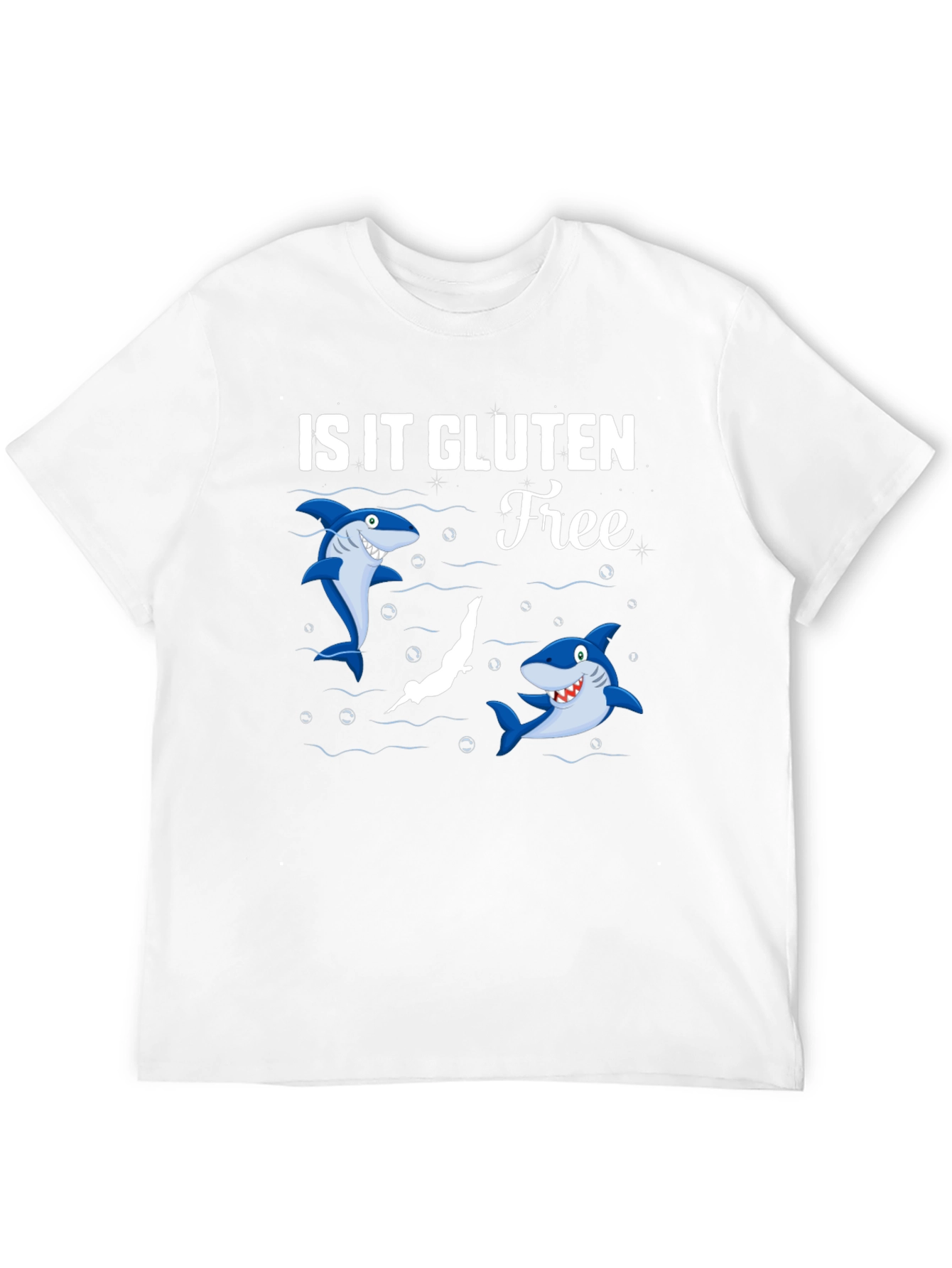 Black Is It Gluten Free T-Shirt Funny Shark Diver Tee view 12