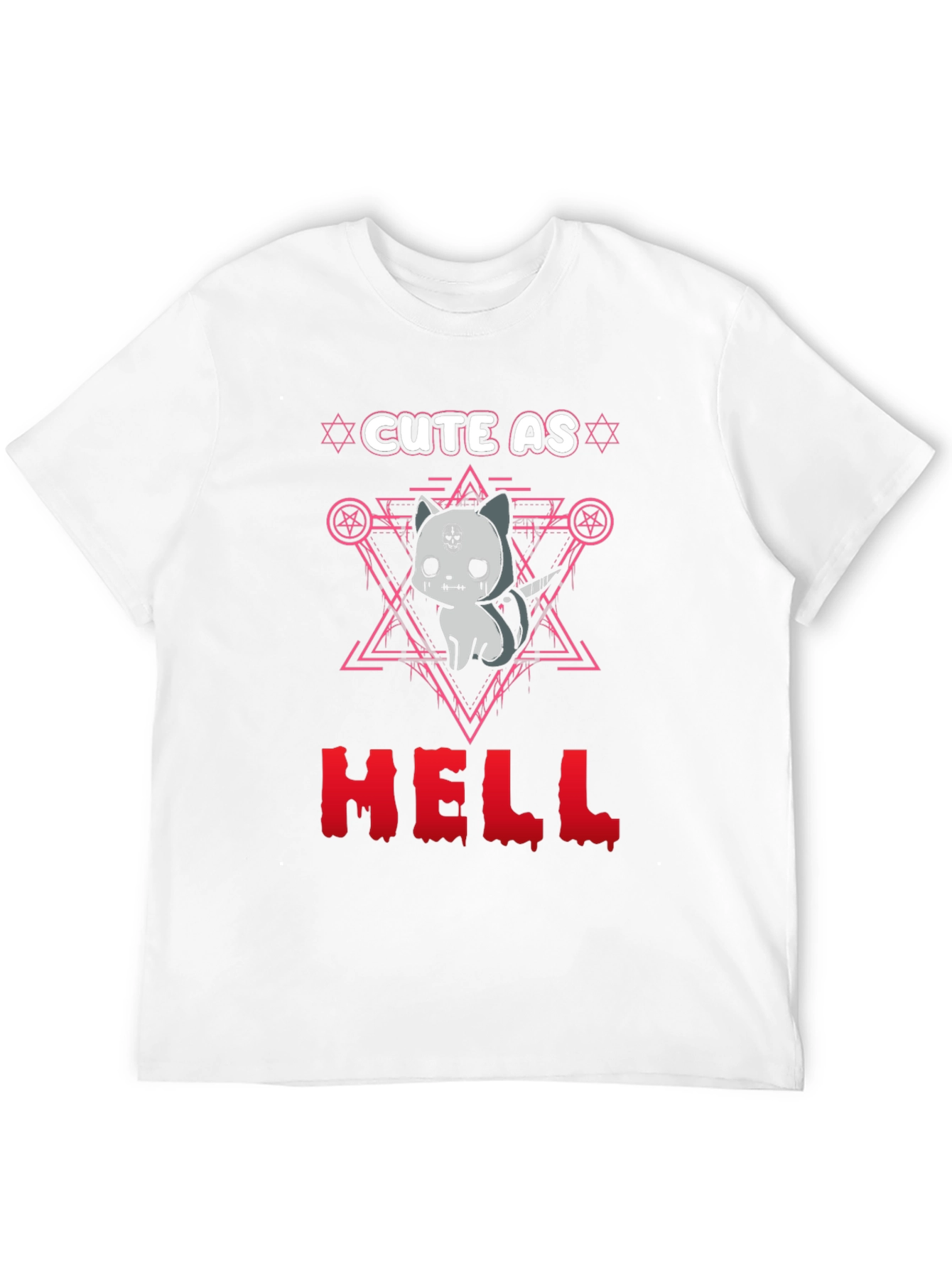 Black Cute as Hell T-Shirt Gothic Satanic Cat view 12
