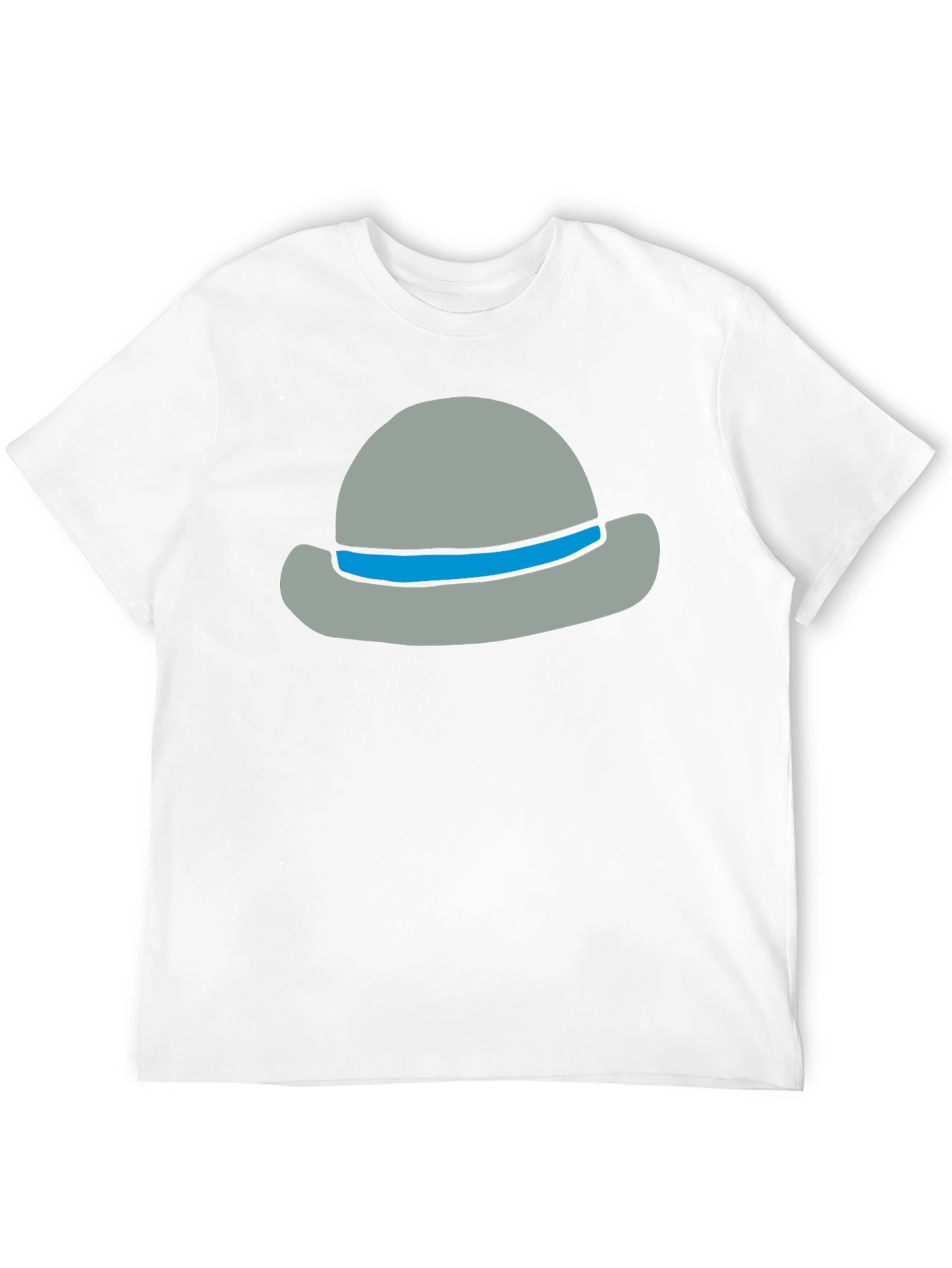 Black Stylish Cartoon Hat Graphic Tee - Unisex Cotton Blend view 12