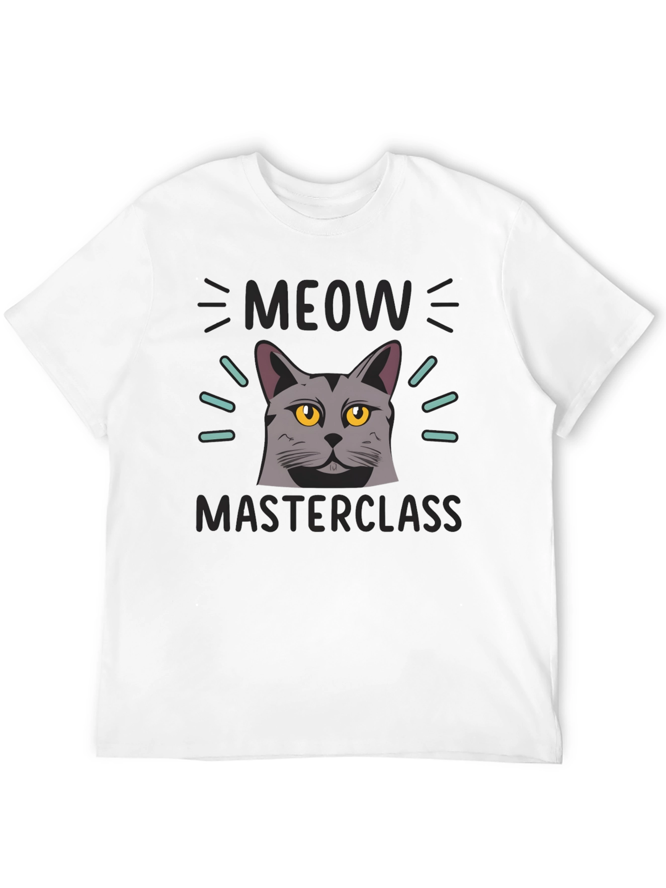 Black Meow Masterclass Cat Graphic Black T-Shirt view 12